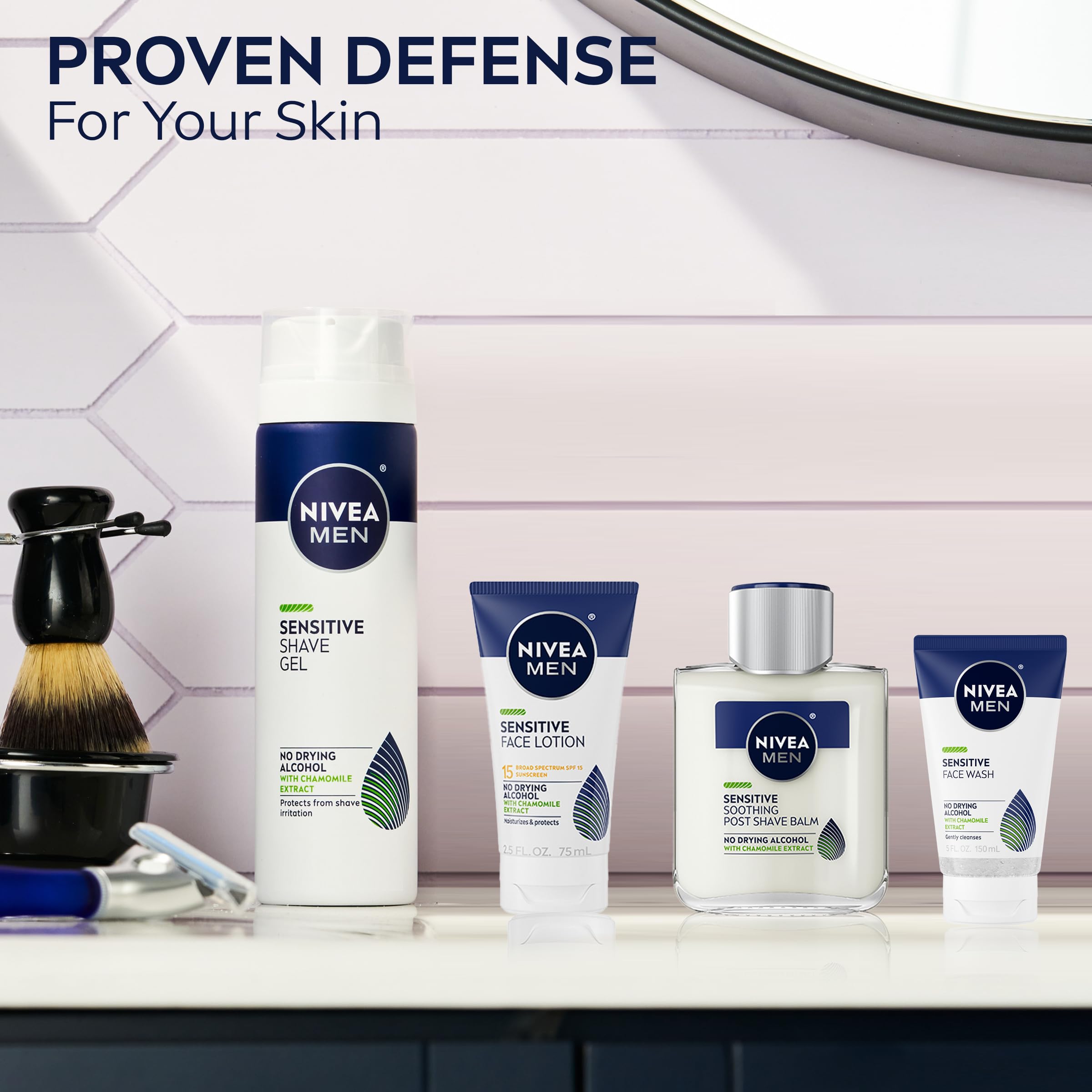 Foto 8 pulgar | Jabón Facial Nivea Men Sensitive Con Vitamina E, Tubo De 150 Ml - Venta Internacional.
