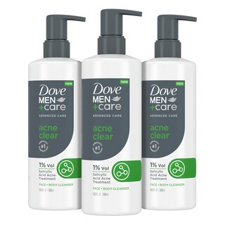 Foto 1 | Limpiador Dove Men + Care Advanced Care Acne Clear, 500 Ml, Paquete De 3 - Venta Internacional.