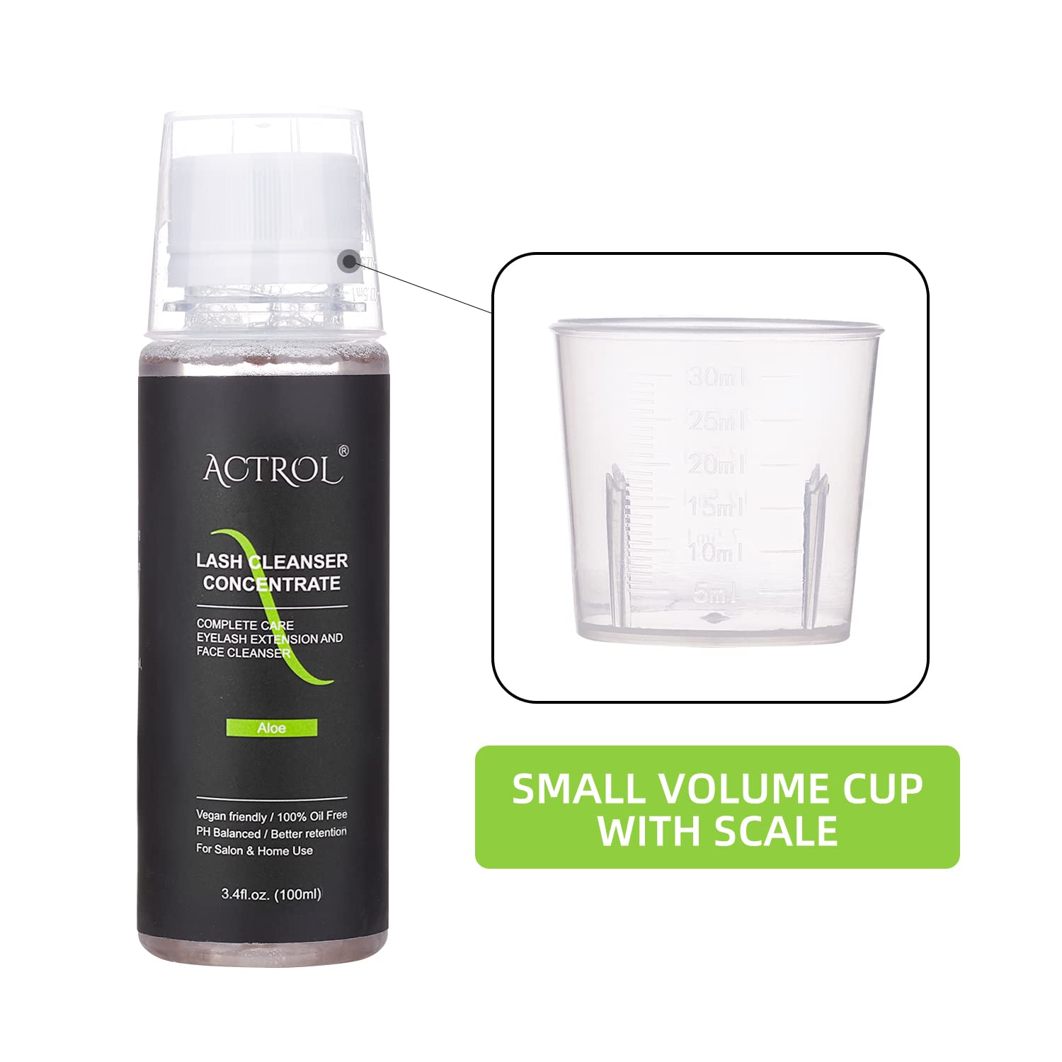 Foto 2 | Limpiador De Pestañas Concentrado Actrol Aloe 100 Ml Professional - Venta Internacional.
