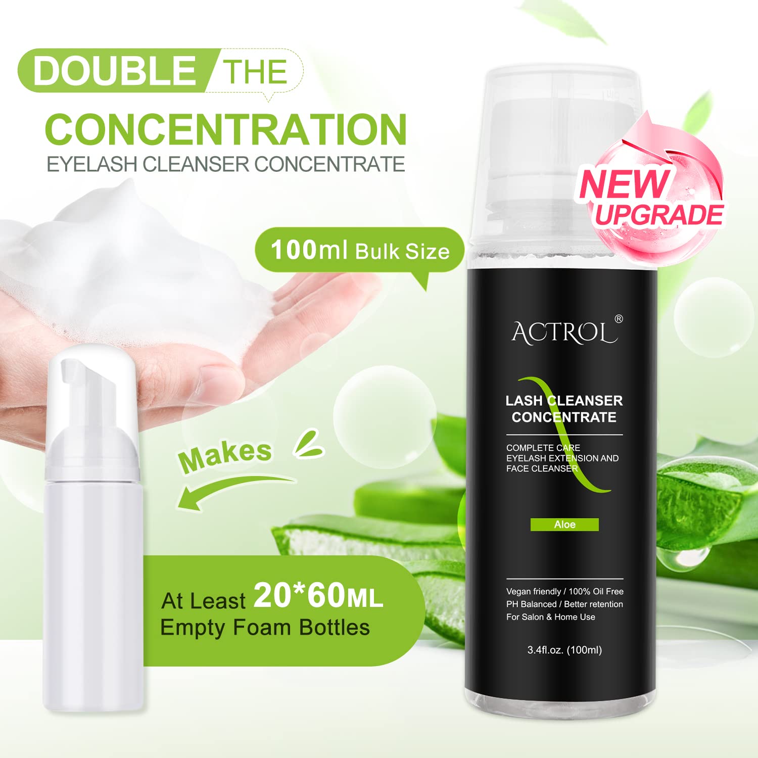 Foto 4 pulgar | Limpiador De Pestañas Concentrado Actrol Aloe 100 Ml Professional - Venta Internacional.