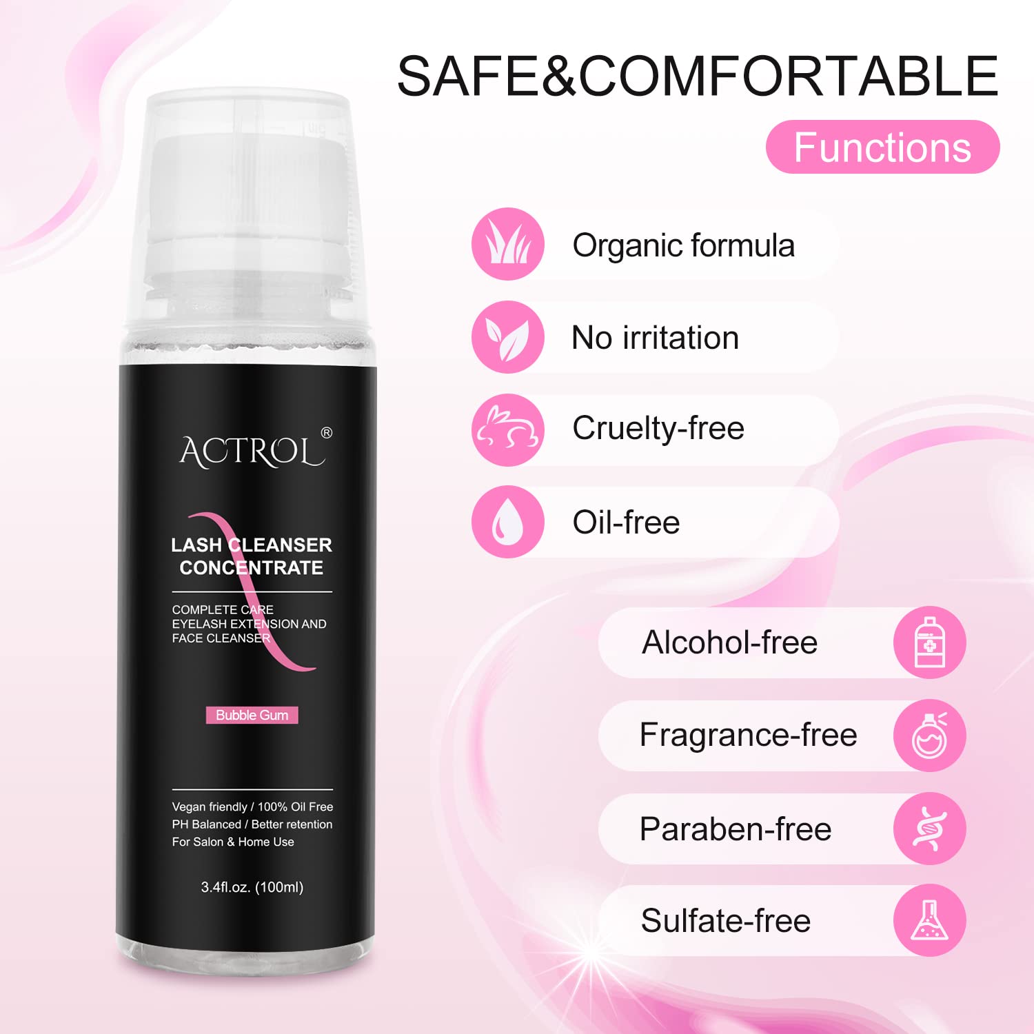 Foto 4 | Limpiador De Pestañas Concentrado Actrol Bubble Gum 100 Ml - Venta Internacional.