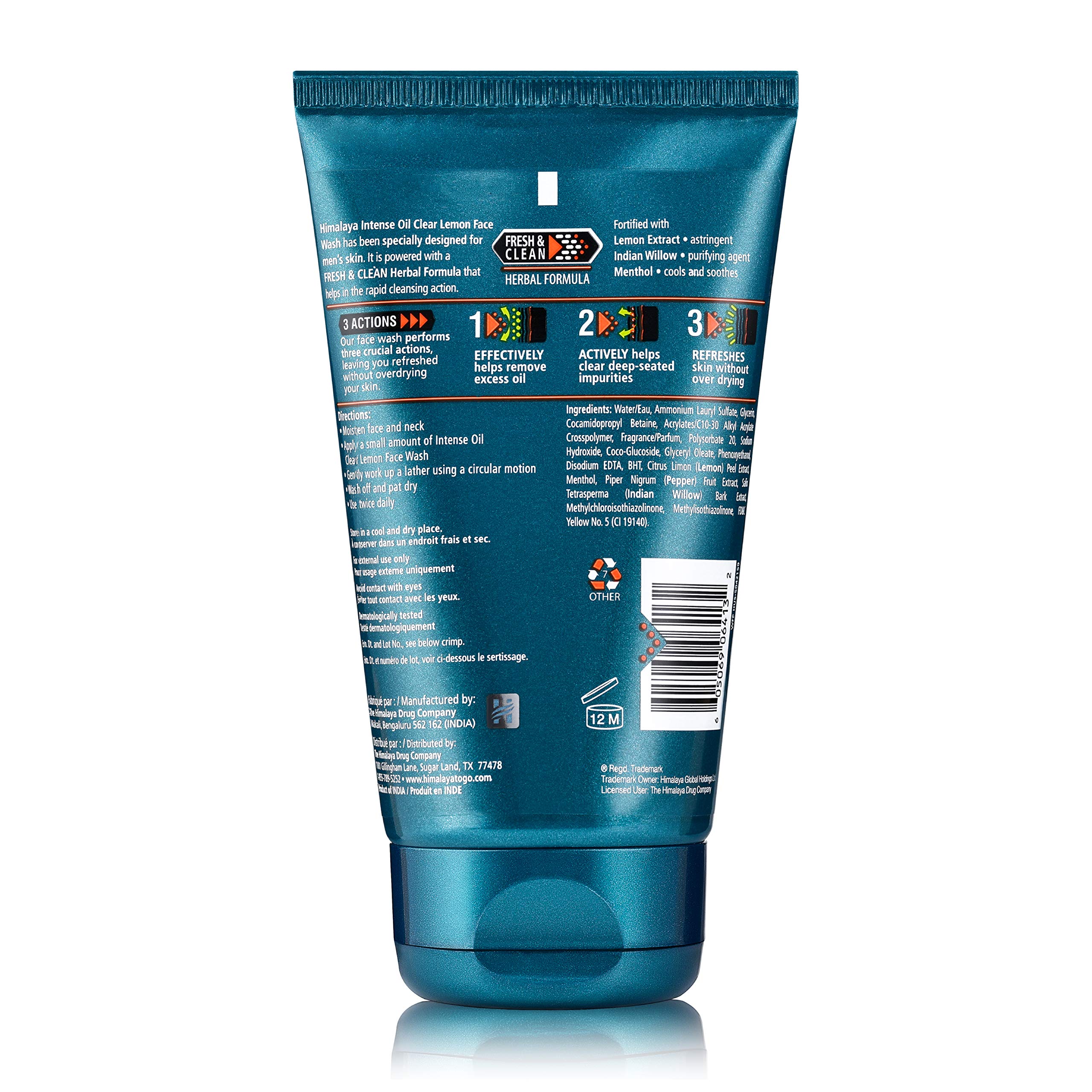 Foto 2 | Limpiador Facial Himalaya Para Hombre, Aceite Intenso, Limón Transparente, 100 Ml - Venta Internacional.