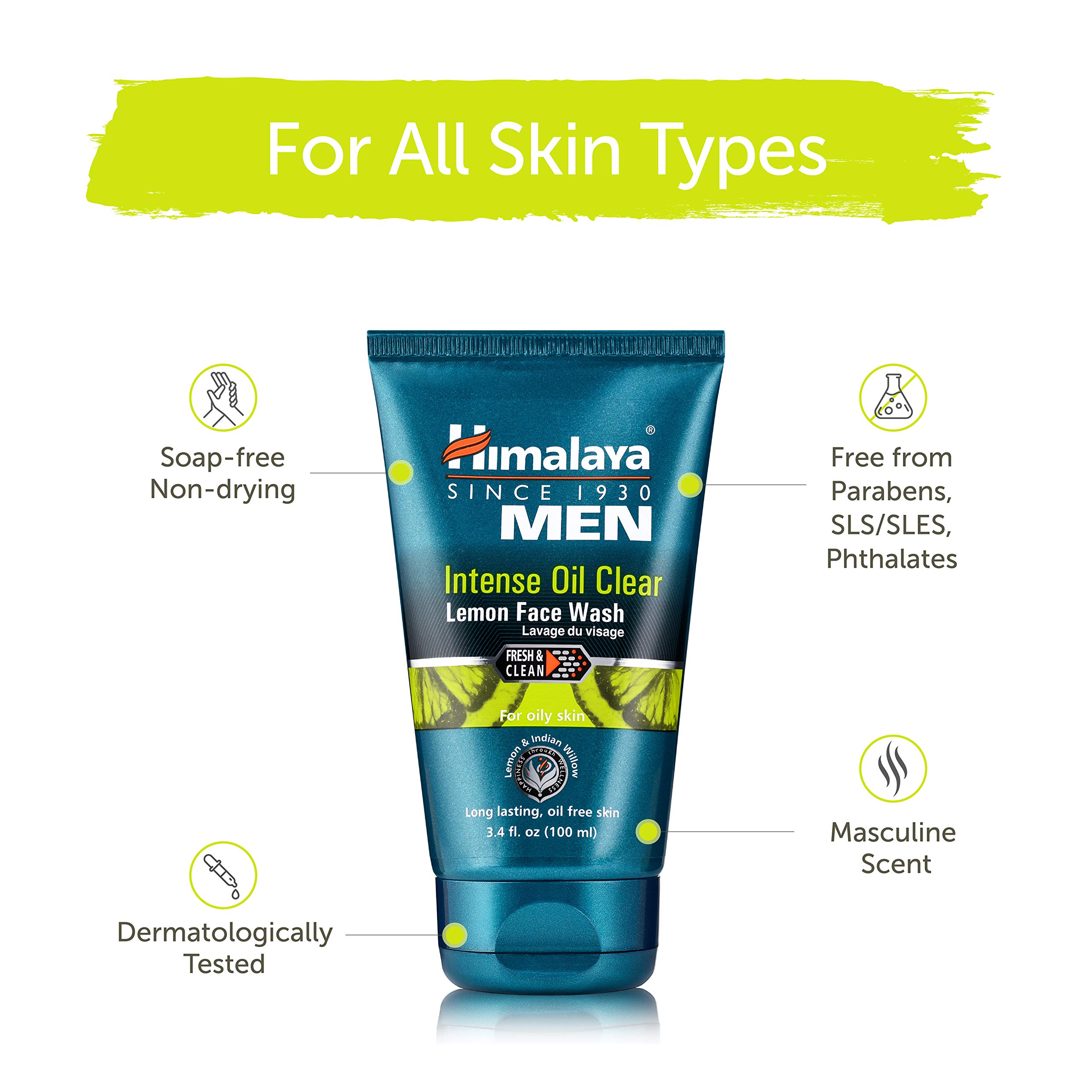 Foto 4 | Limpiador Facial Himalaya Para Hombre, Aceite Intenso, Limón Transparente, 100 Ml - Venta Internacional.