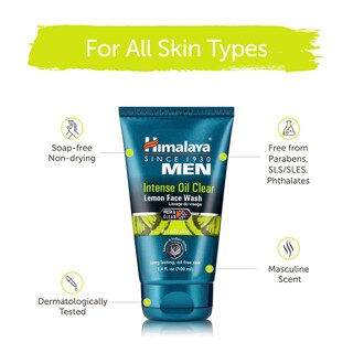 Foto 4 | Limpiador Facial Himalaya Para Hombre, Aceite Intenso, Limón Transparente, 100 Ml - Venta Internacional.
