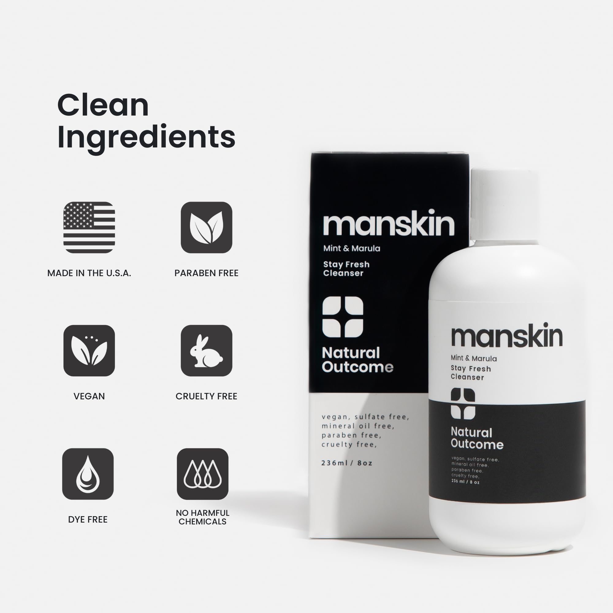 Foto 5 pulgar | Limpiador Facial Natural Outcome Man Skin Mint & Marula - Venta Internacional.