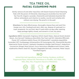 Foto 5 | Almohadillas Limpiadoras Faciales Desert Essence Tea Tree Oil - Venta Internacional.