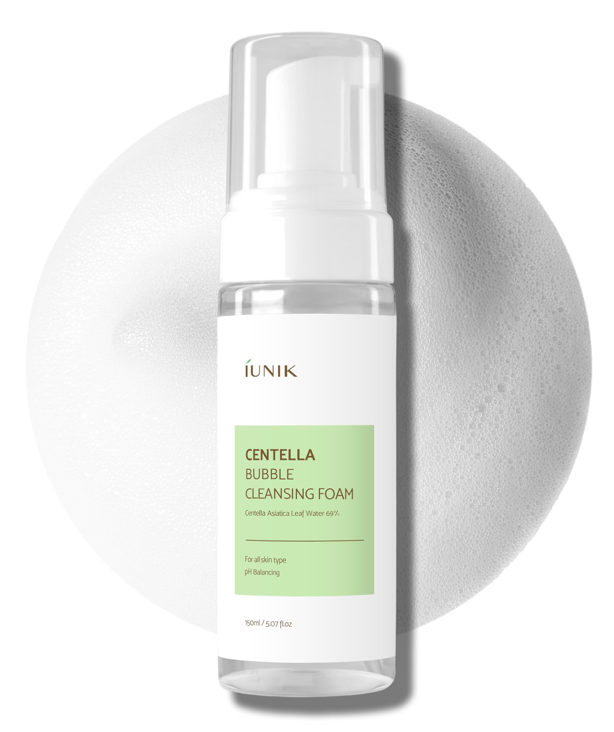 Foto 2 pulgar | Limpiador Facial Iunik Centella Bubble Foaming 150 Ml Con Extracto De 69% - Venta Internacional.