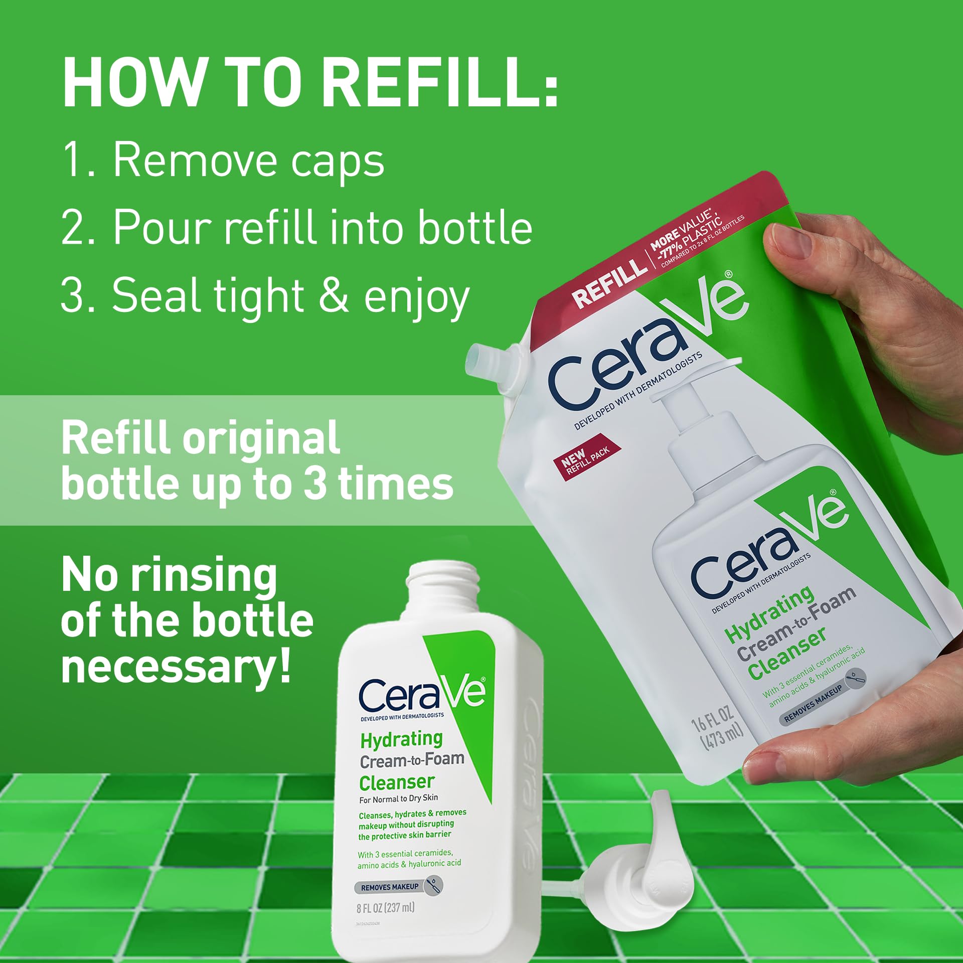 Foto 4 pulgar | Crema Hidratante Cleanser Cerave Para Hacer Espuma  480 Ml  Rellena La Piel Seca - Venta Internacional.