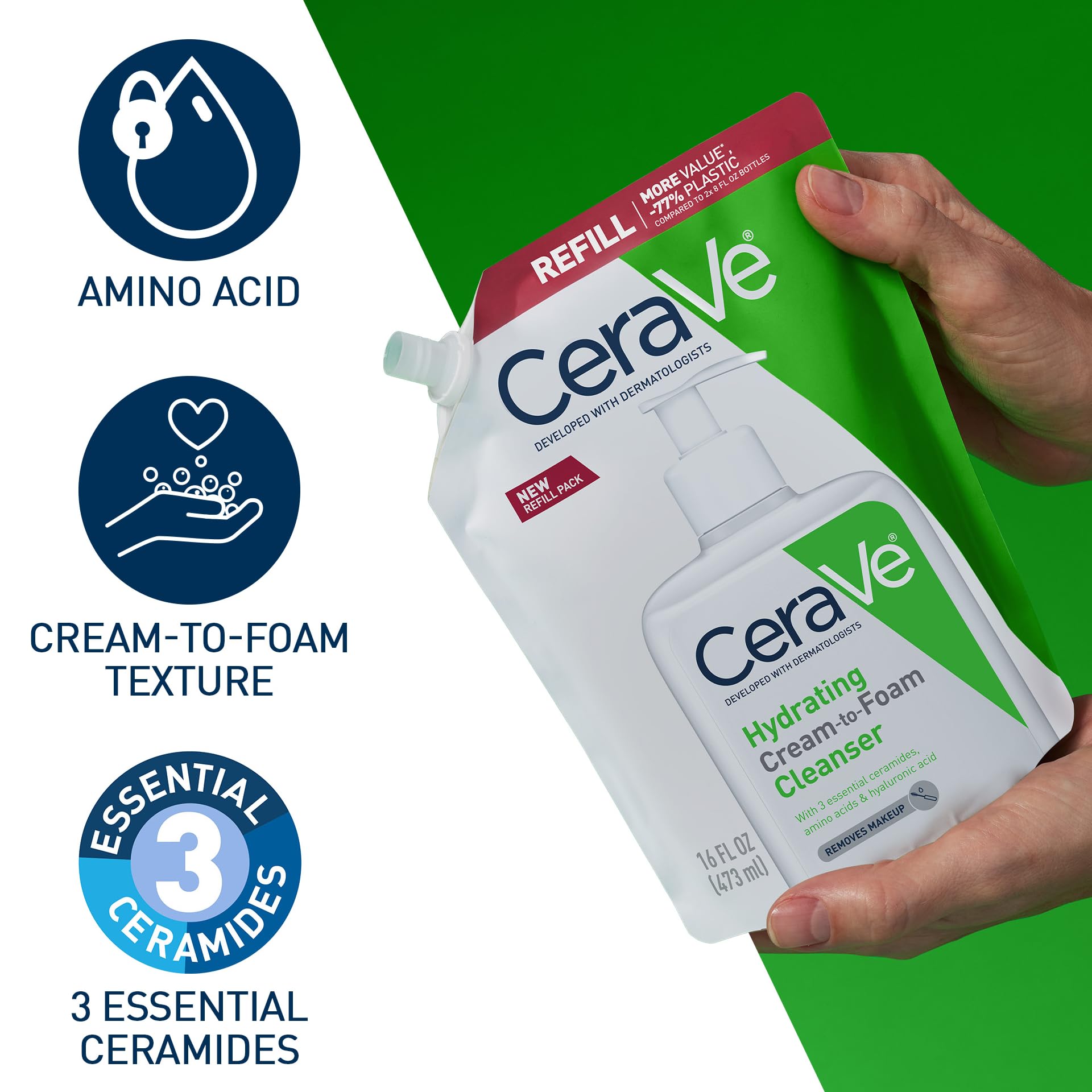 Foto 7 pulgar | Crema Hidratante Cleanser Cerave Para Hacer Espuma  480 Ml  Rellena La Piel Seca - Venta Internacional.