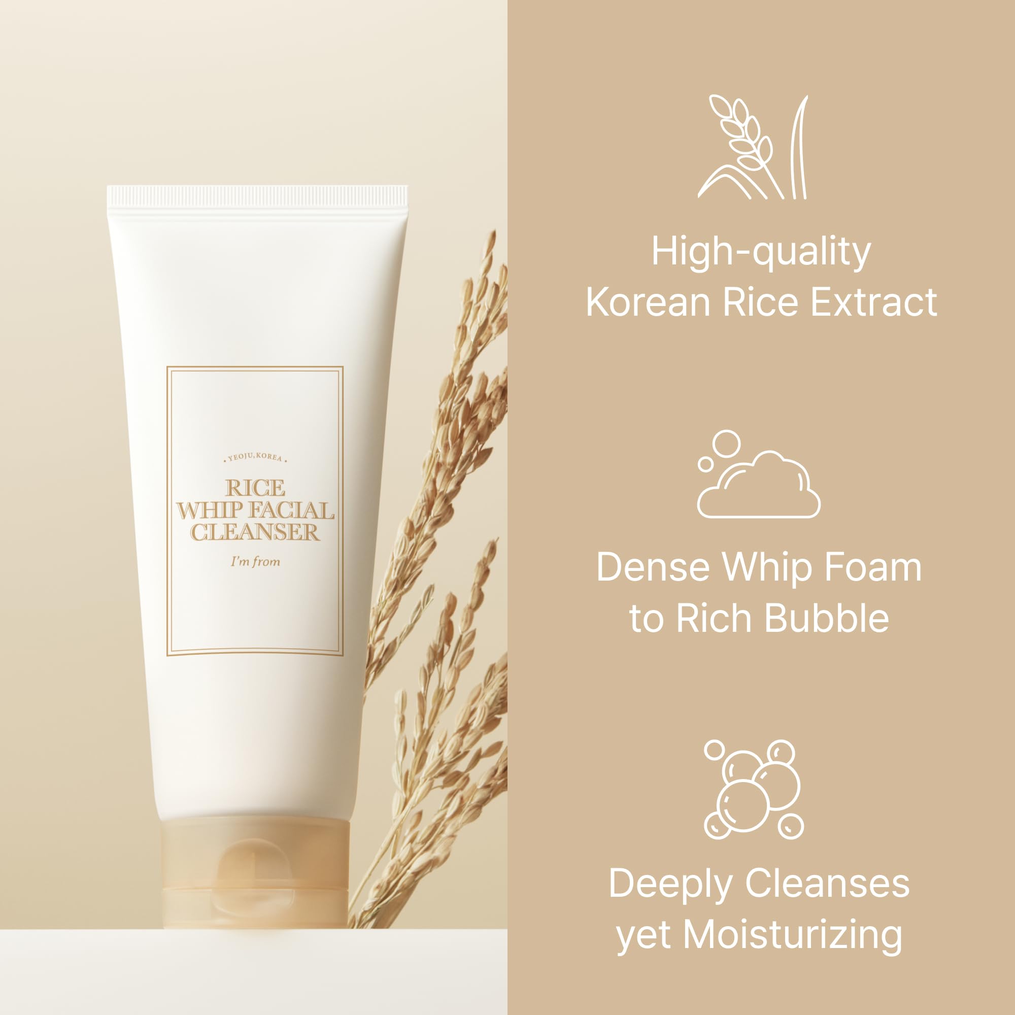 Foto 3 pulgar | Limpiador Facial I'm From Rice Whip Korean Rice Water 150 Ml - Venta Internacional.
