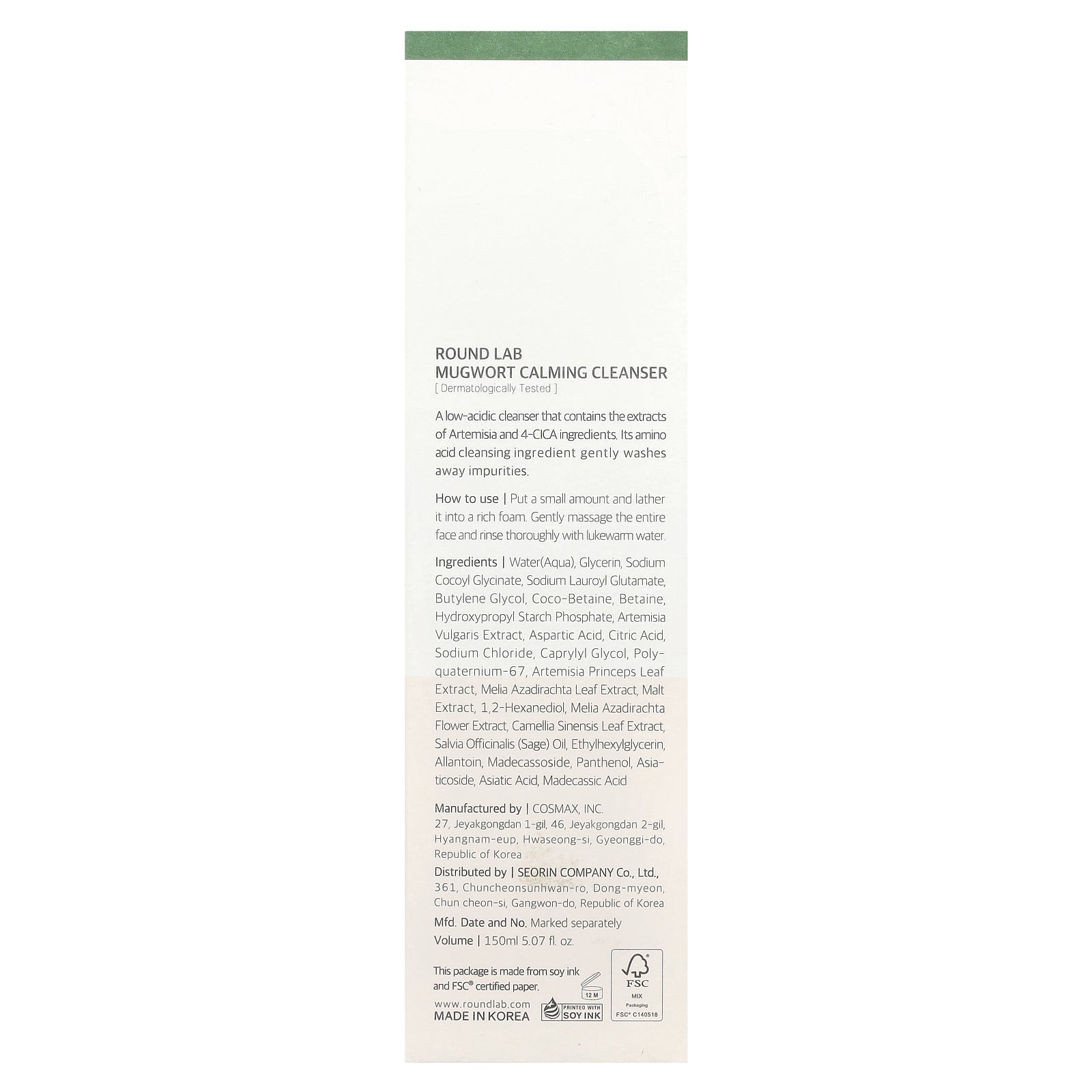 Foto 3 | Limpiador Calmante Round Lab Artemisa 150 Ml - Venta Internacional.