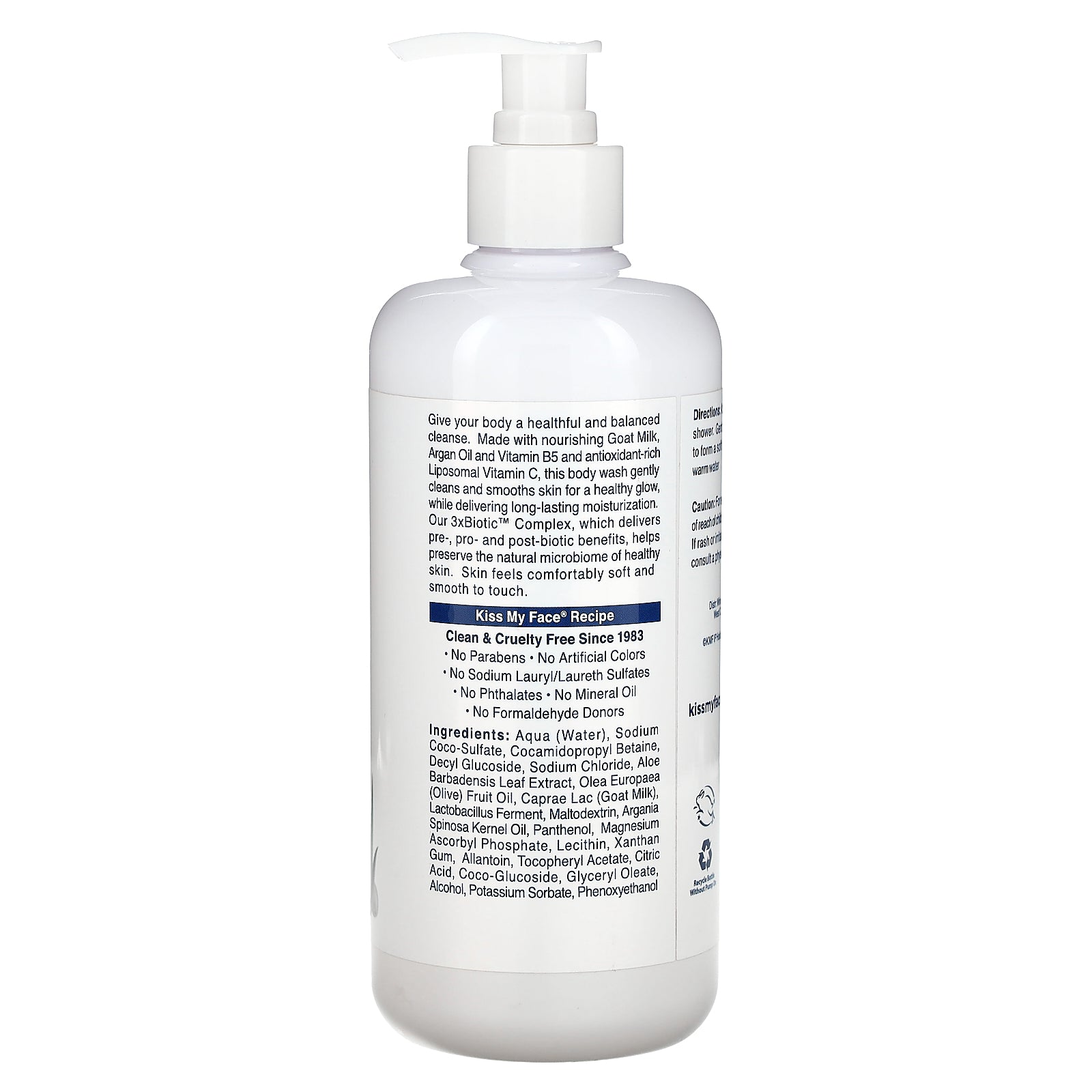 Foto 3 pulgar | Gel De Baño Kiss My Face Con Leche De Cabra  Sin Fragancia  473 Ml - Venta Internacional.