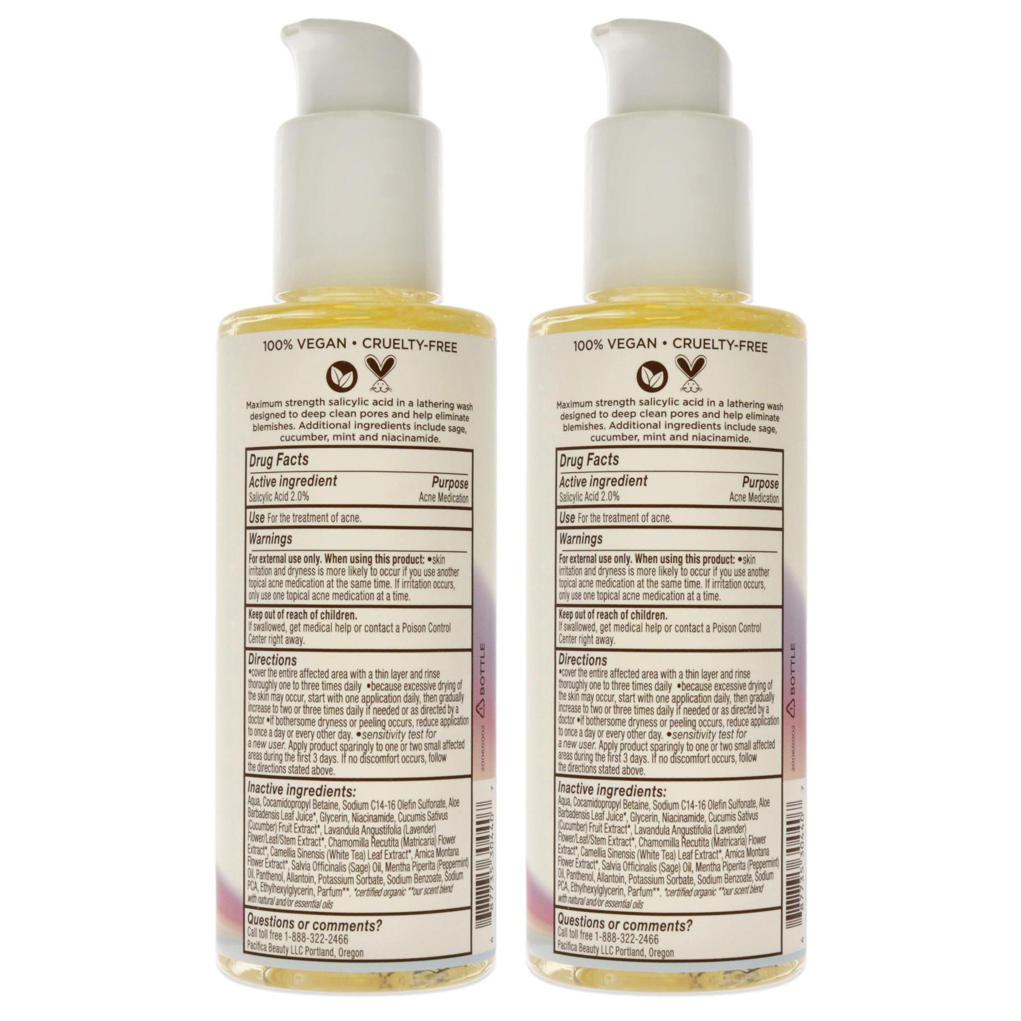 Foto 3 pulgar | Face Wash Pacifica Acne Defense Con Ácido Salicílico  Paquete De 2 - Venta Internacional.