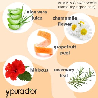 Foto 3 | Jabón Facial Pura D'or Con Vitamina C Antioxidante 480 Ml (2 X 240 Ml) - Venta Internacional.