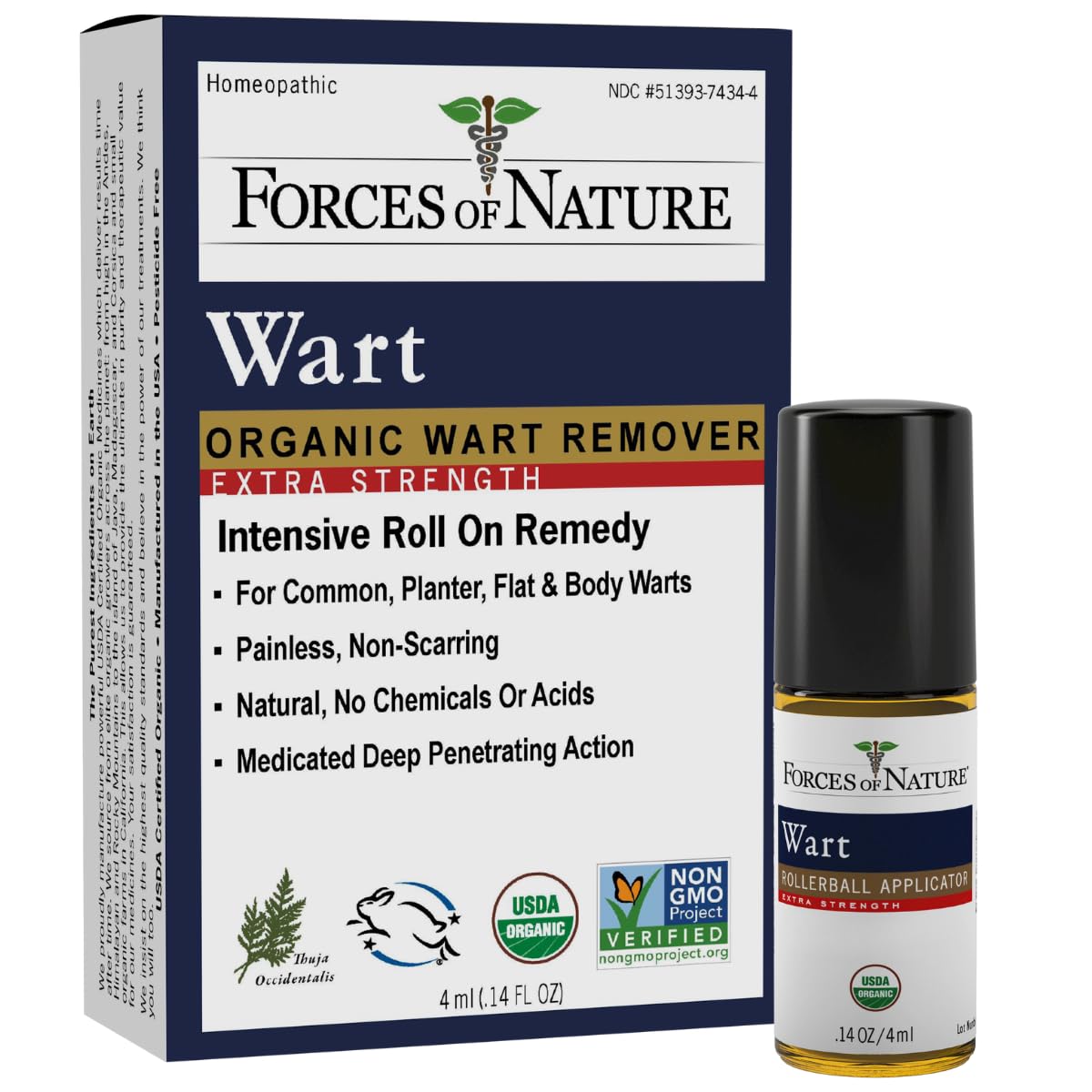 Foto 2 pulgar | Eliminador De Verrugas Forces Of Nature Extra Strength  4 Ml - Venta Internacional.