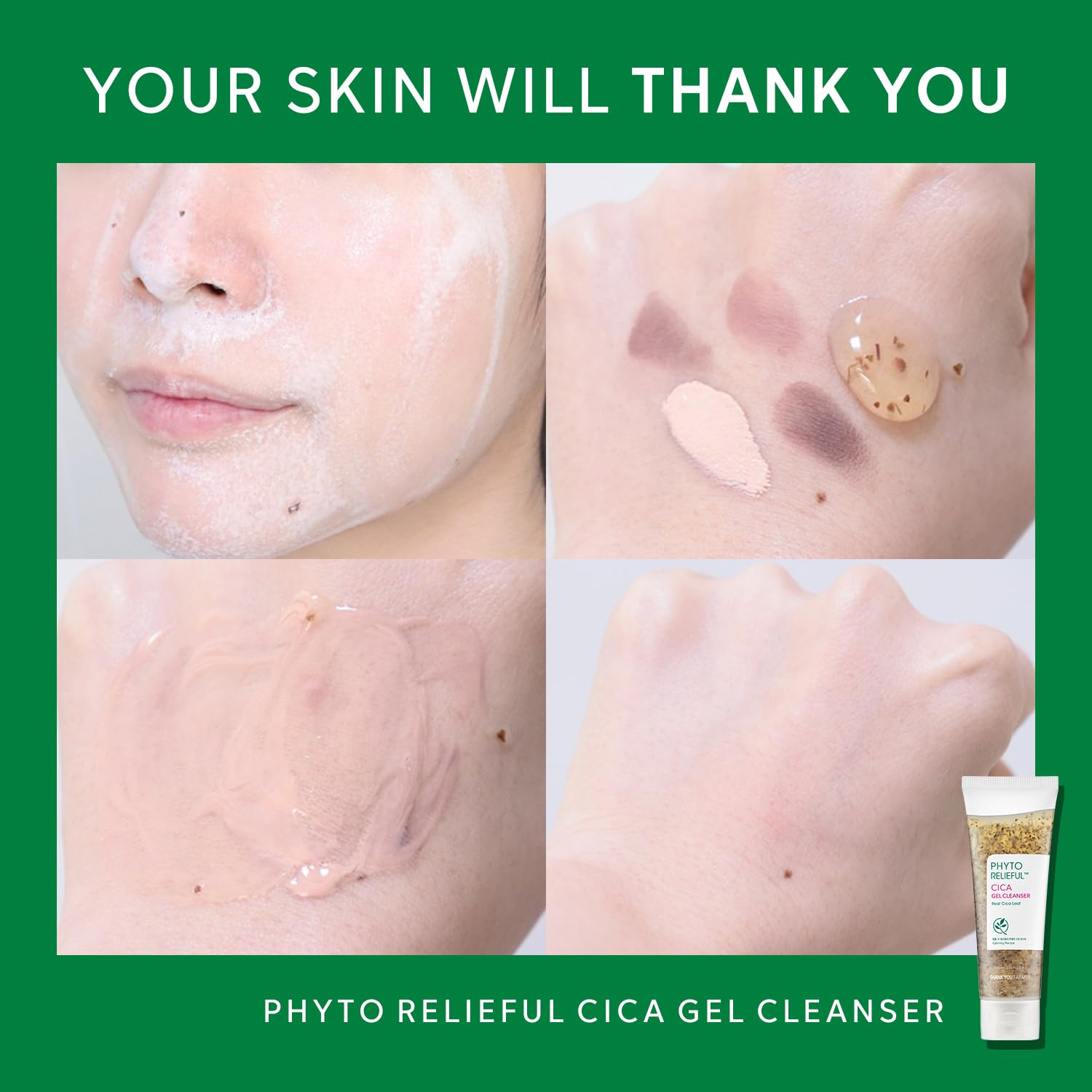 Foto 3 | Limpiador Thankyou Farmer Phyto Relieful Cica Gel Vegano 125 Ml - Venta Internacional.