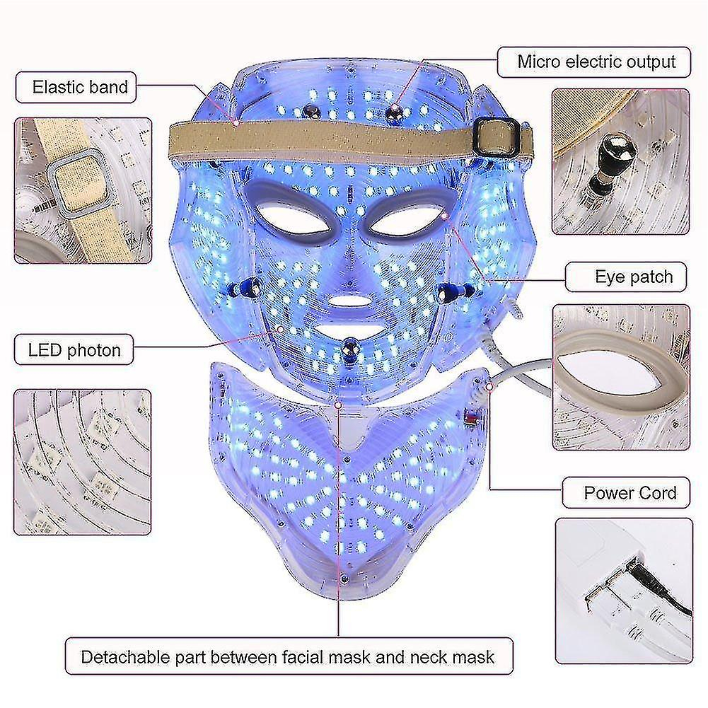 Foto 6 pulgar | Mascarilla Facial Facial Cleansers Led De 7 Colores Con Terapia De Cuello - Venta Internacional.