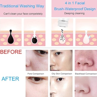 Foto 3 | Cepillo Limpiador Facial 4 en 1 Malubero con 3 Velocidades color Rosa