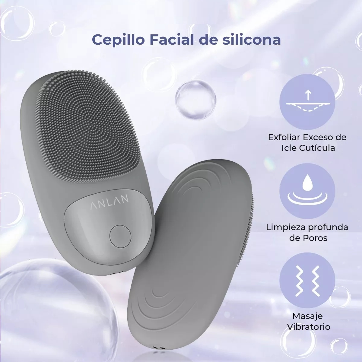 Foto 3 pulgar | Limpiadora Facial Eléctrica Recargable Masajeador Exfoliante Eo Safe Imports Esi-12770 Gris