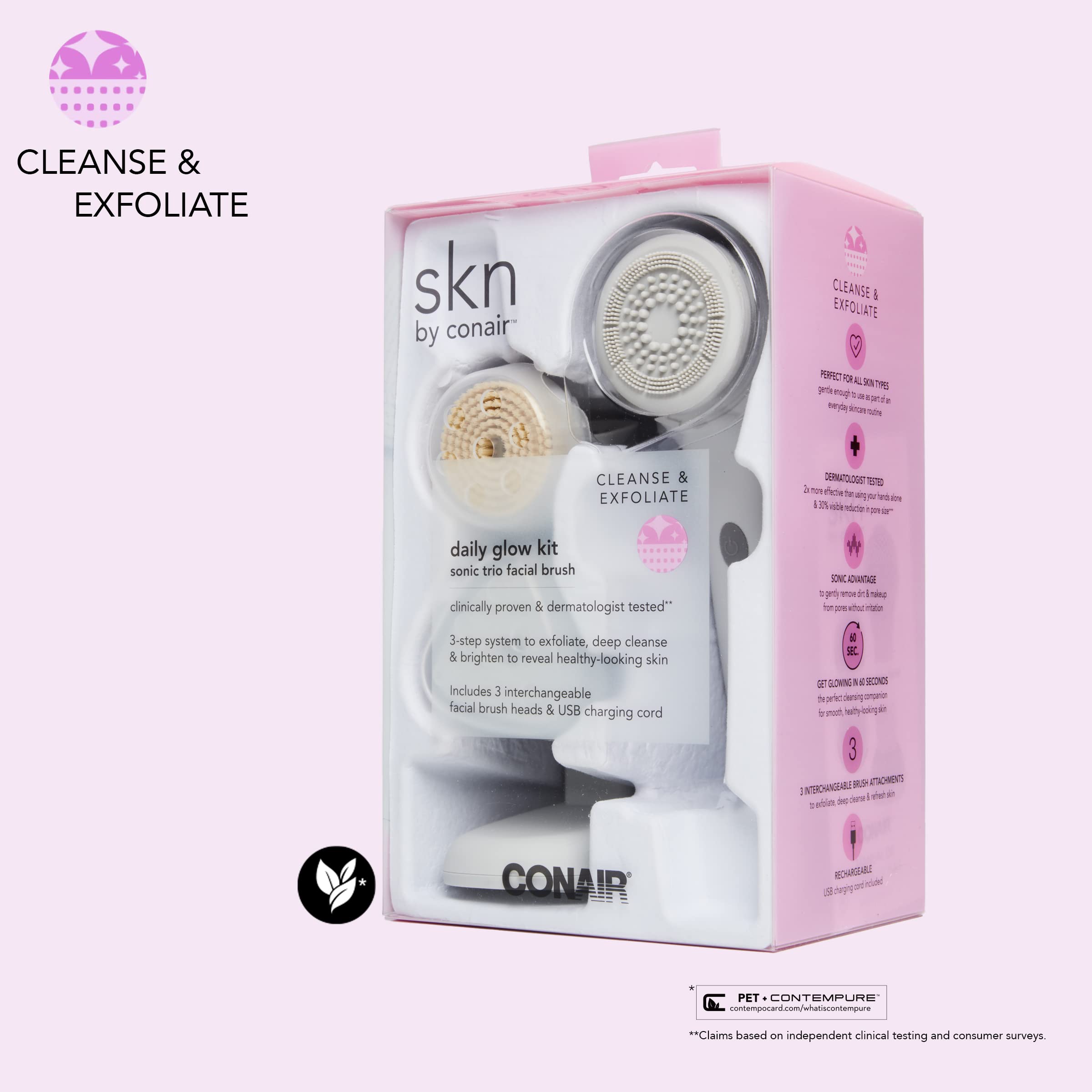 Foto 7 pulgar | Cepillo Limpiador Facial Conair Skn Daily Glow Sonic - Venta Internacional.