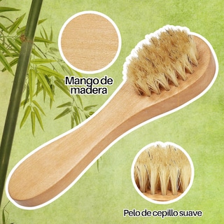 Foto 2 | Cepillo Facial Mango Madera Exfoliante Cerdas Naturales