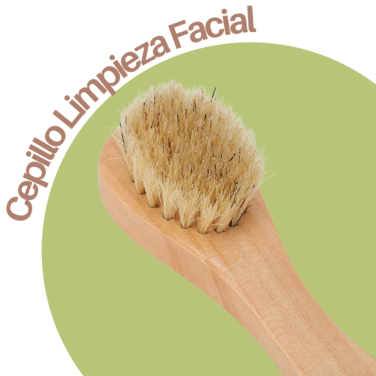 Foto 4 | Cepillo Facial Mango Madera Exfoliante Cerdas Naturales
