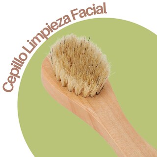 Foto 4 | Cepillo Facial Mango Madera Exfoliante Cerdas Naturales