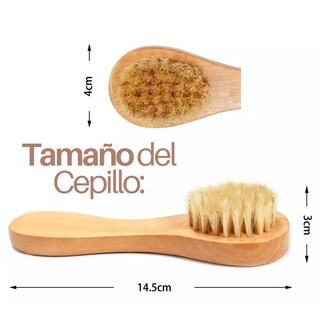 Foto 5 | Cepillo Facial Mango Madera Exfoliante Cerdas Naturales