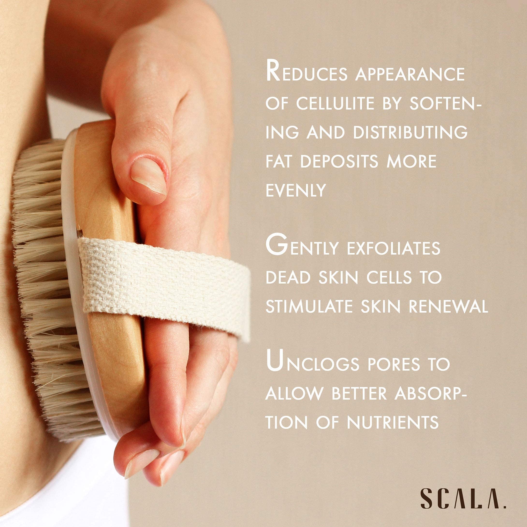 Foto 7 pulgar | Cepillo Corporal Dry Body Brush Scala Natural Bristle - Venta Internacional
