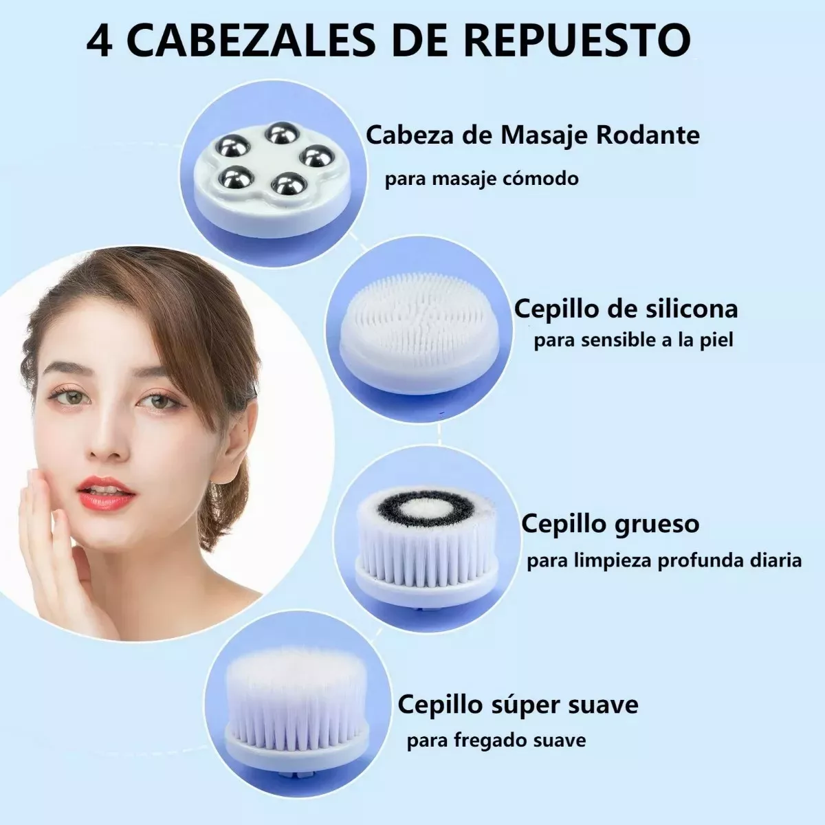 Foto 4 pulgar | Cepillo Facial Eléctrico Limpiador Recargable Eo Safe Imports Esi-11413-1 Blanco