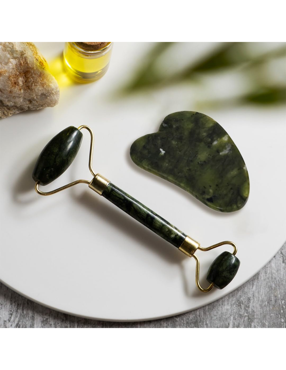 Foto 4 pulgar | Set Rodillo de Jade y Gua Sha Basariworld para Masaje Facial