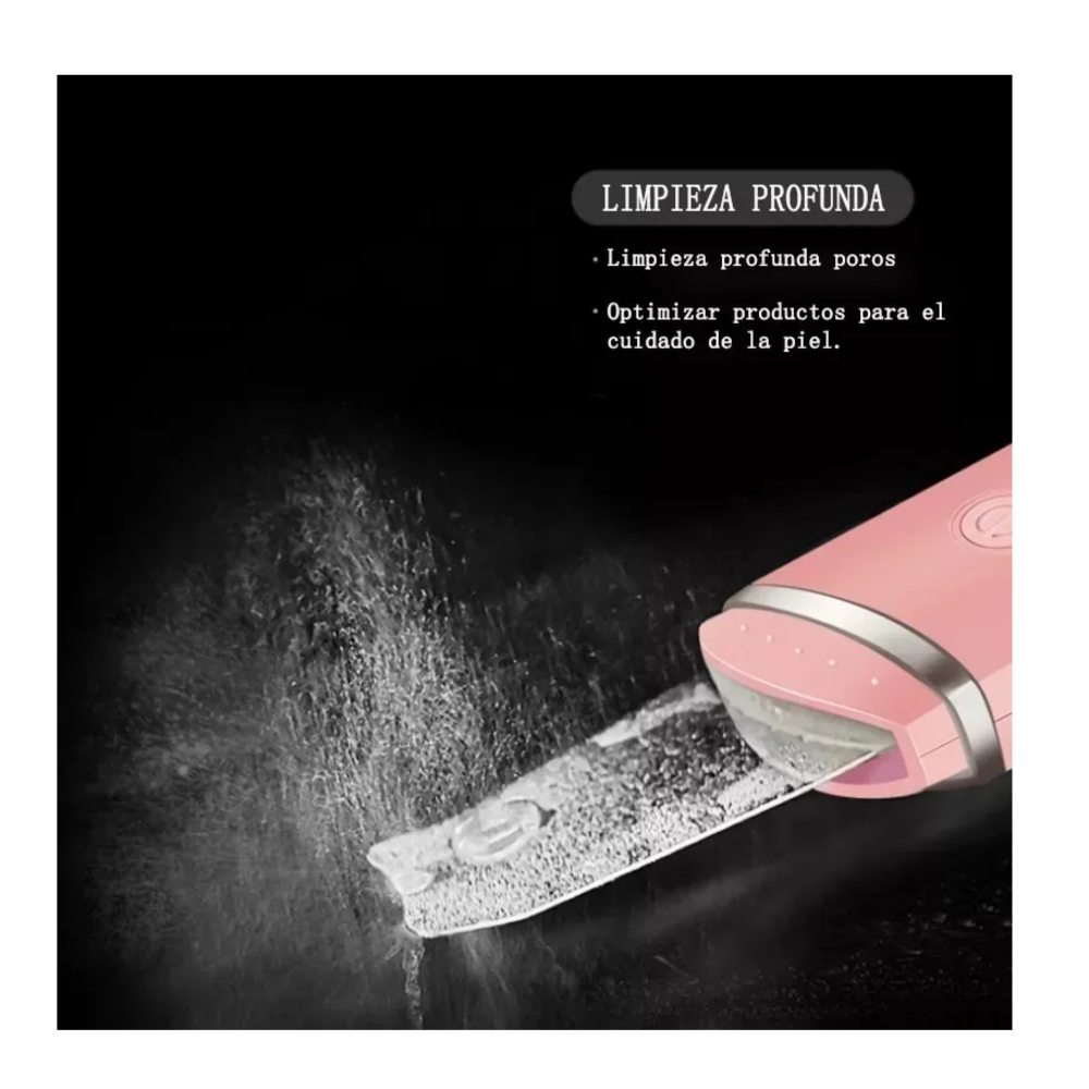 Foto 3 pulgar | Limpiador Facial Belug Peeling Ultrasónico Portatil Skin Scrubber Rosa Detalles Plata Morado Y Azul