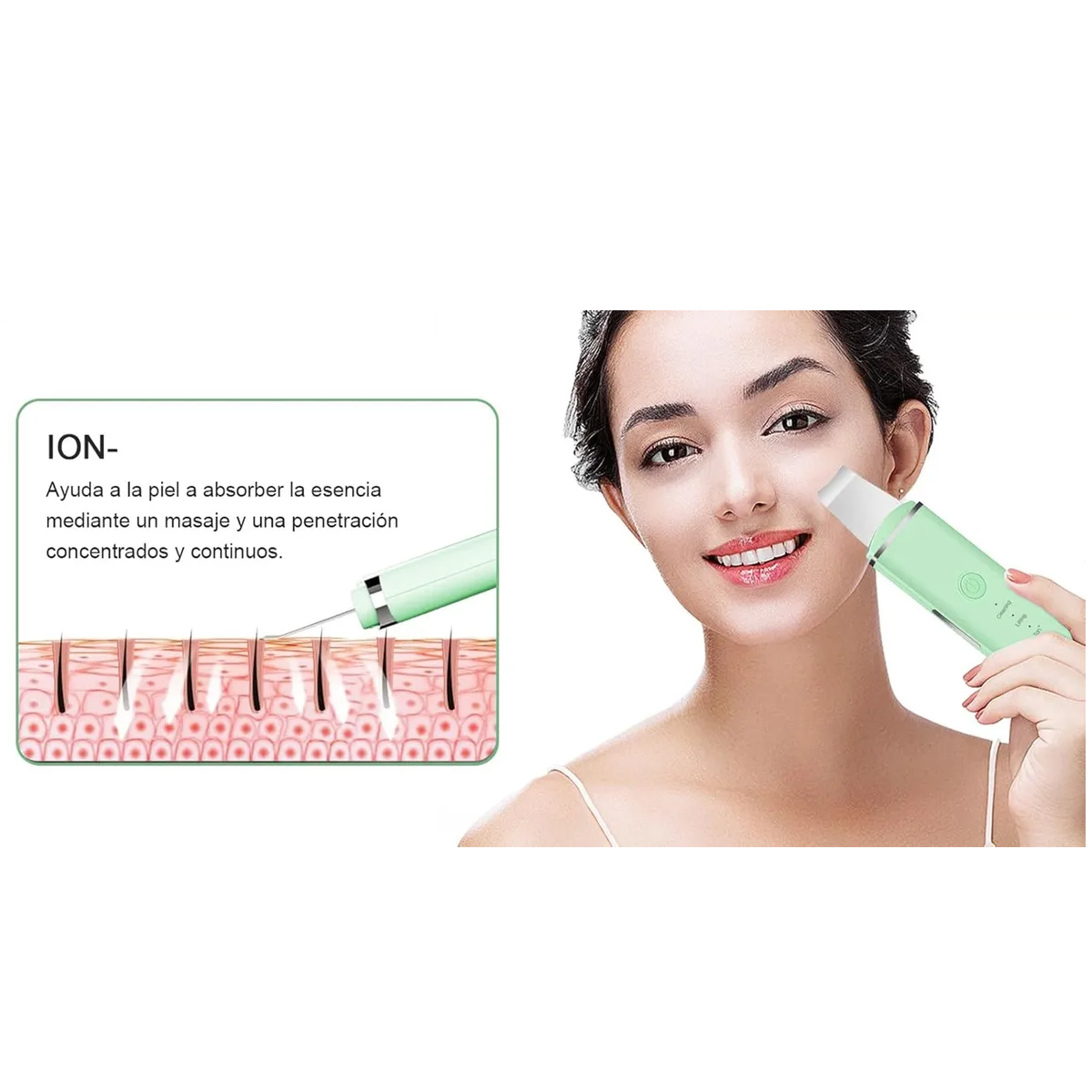 Foto 3 pulgar | Limpiador Facial Lab.g Peeling Ultrasónico Portatil Skin Scrubber Verde Claro