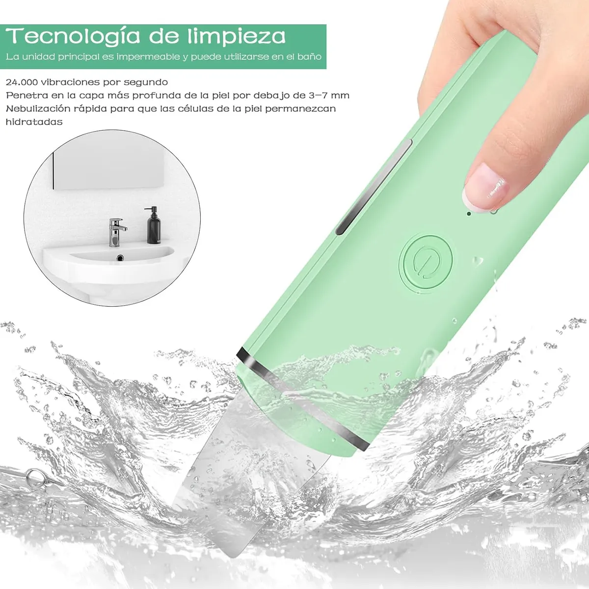 Foto 5 pulgar | Limpiador Facial Lab.g Peeling Ultrasónico Portatil Skin Scrubber Verde Claro