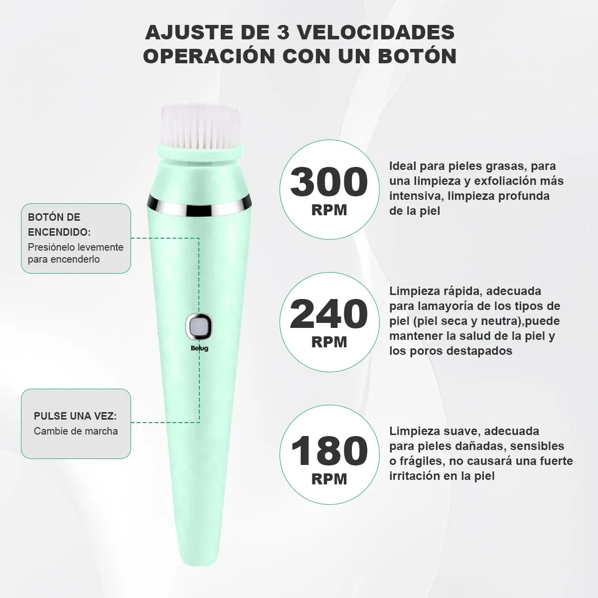 Foto 4 pulgar | Cepillo Facial Eléctrico Belug Recargable