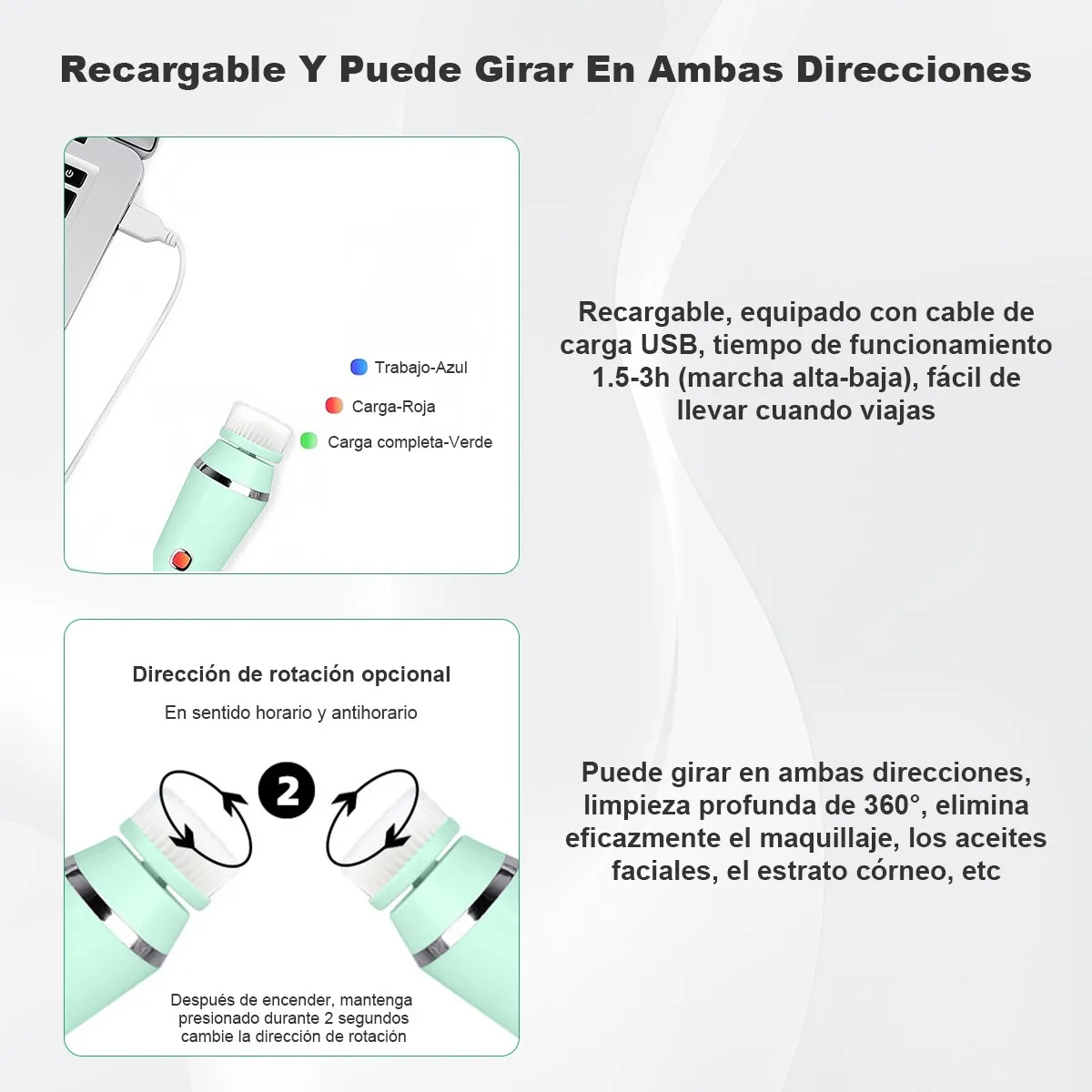 Foto 5 pulgar | Cepillo Facial Eléctrico Belug Recargable