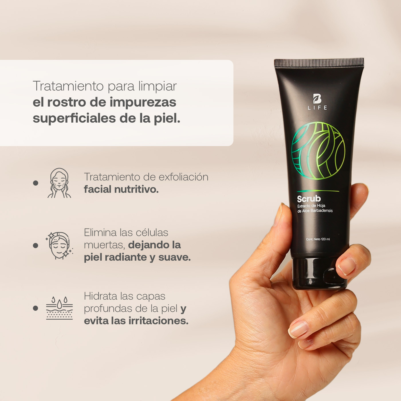 Foto 4 pulgar | Exfoliante Facial B Life Ingredientes Naturales 120 ml