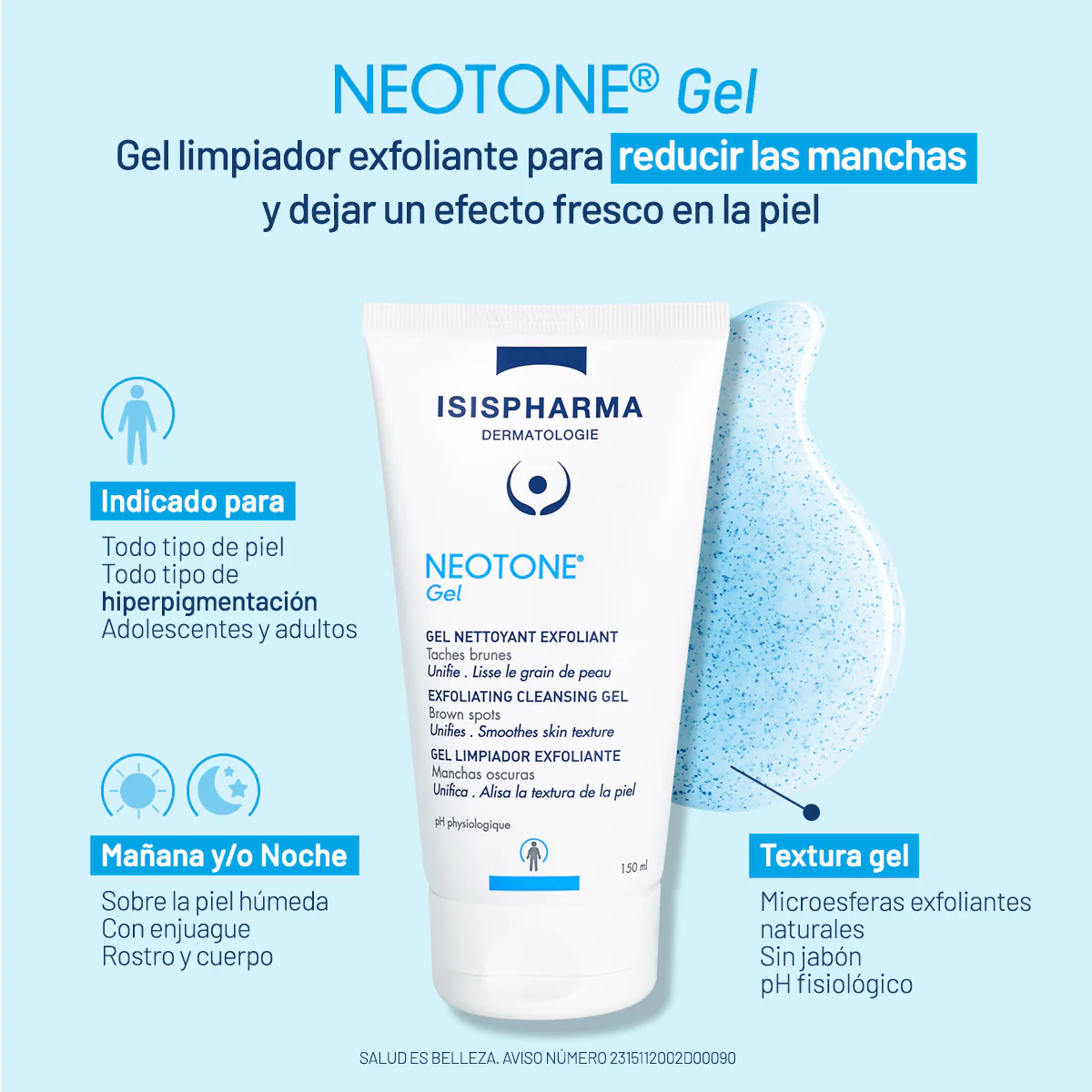 Foto 3 pulgar | Exfoliante Neotone Isispharma 150 ml