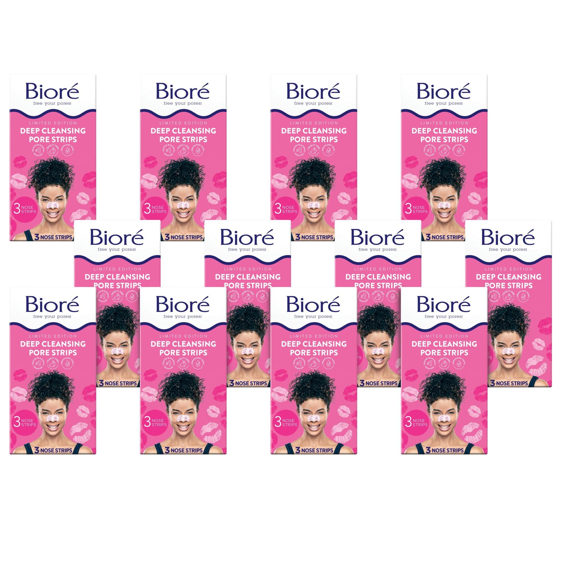 Foto 1 | Tiras De Poros Bioré Kiss Designer Para Eliminar Puntos Negros, 3 X 12 - Venta Internacional.