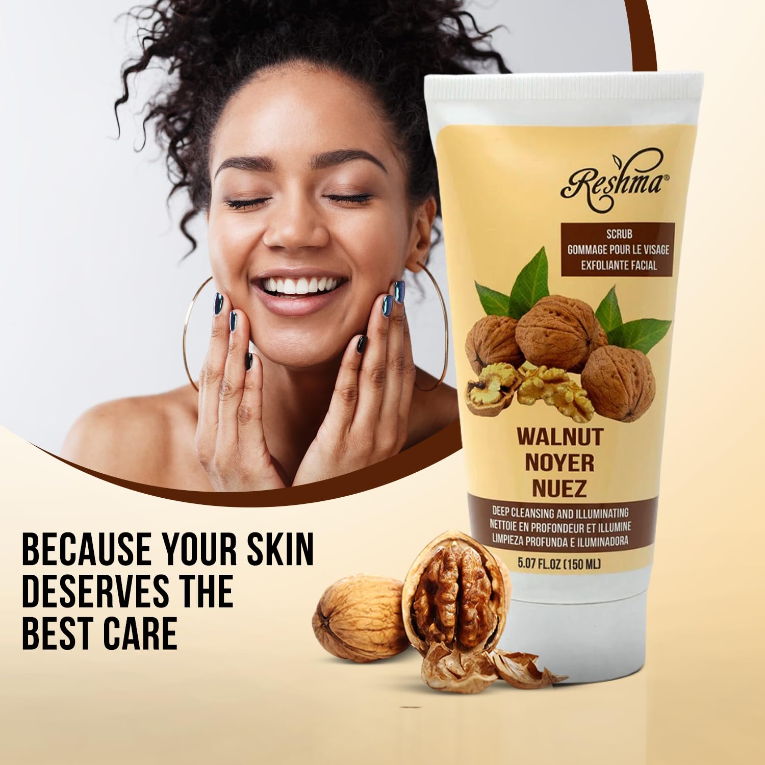 Foto 3 | Scrub Reshma Beauty Walnut De Doble Acción Para Rostro Y Cuerpo X6 - Venta Internacional.