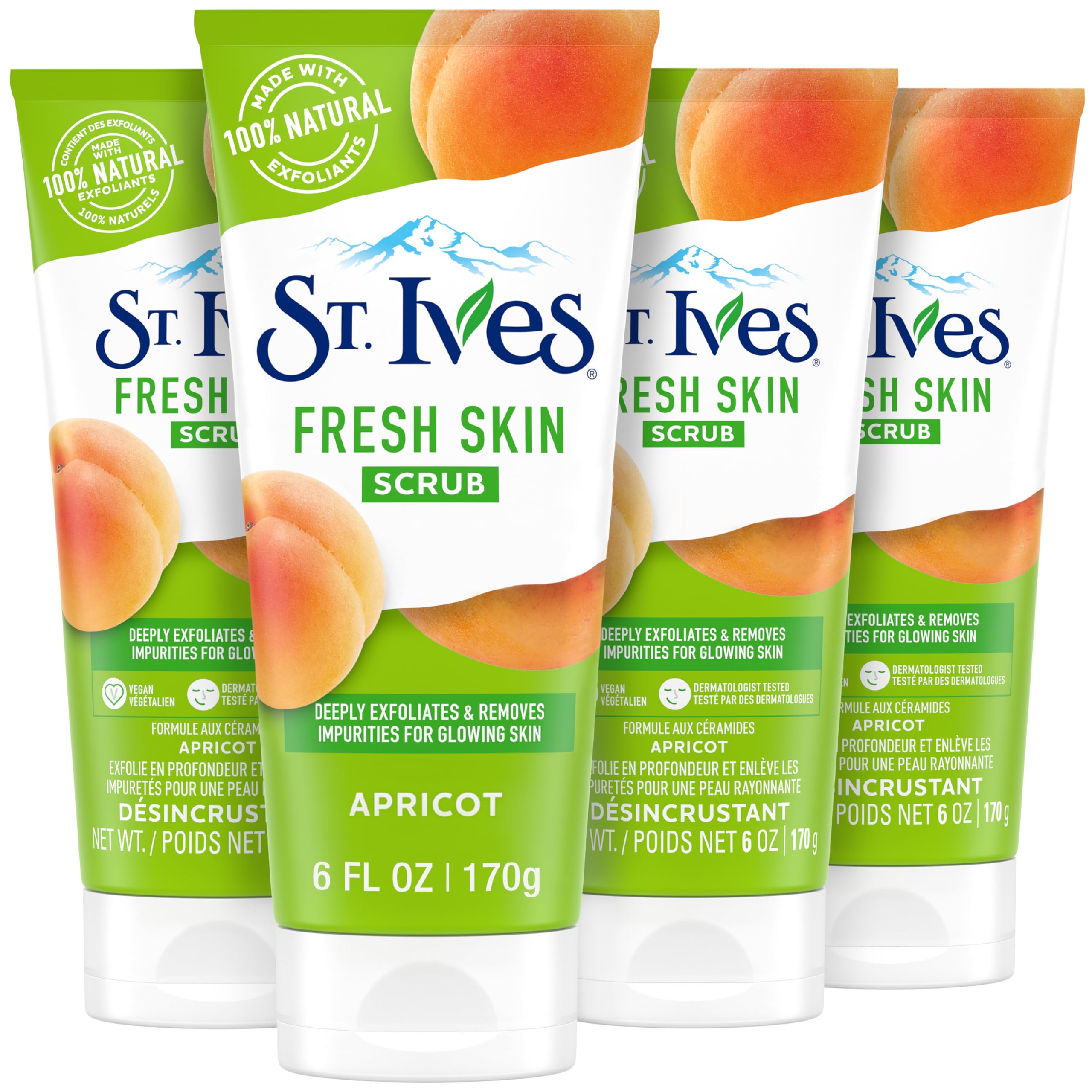 Foto 2 pulgar | Exfoliante Profundo De Albaricoque St. Ives Fresh Skin, 180 Ml X 4 - Venta Internacional.
