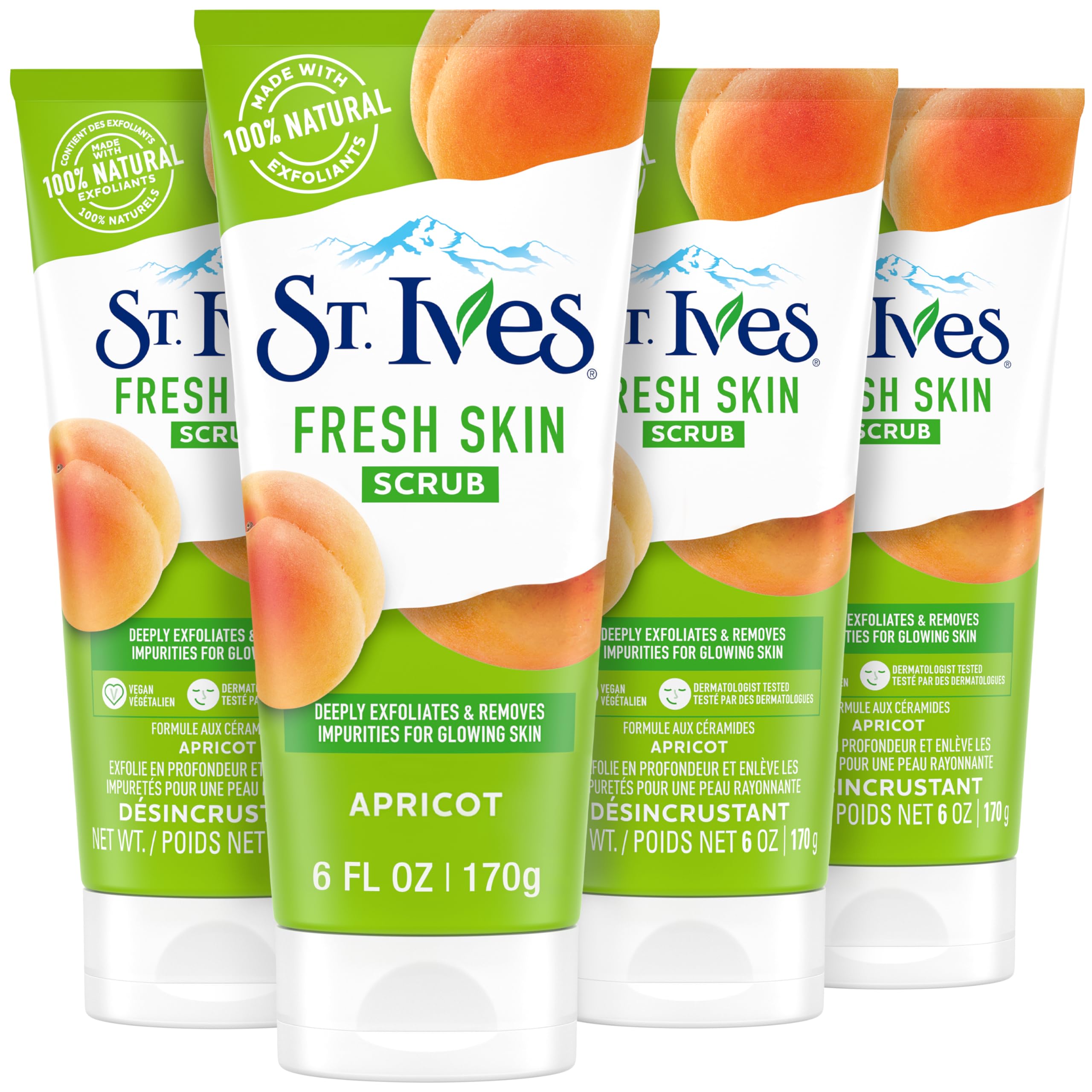 Exfoliante Profundo De Albaricoque St. Ives Fresh Skin, 180 Ml X 4 - Venta Internacional.