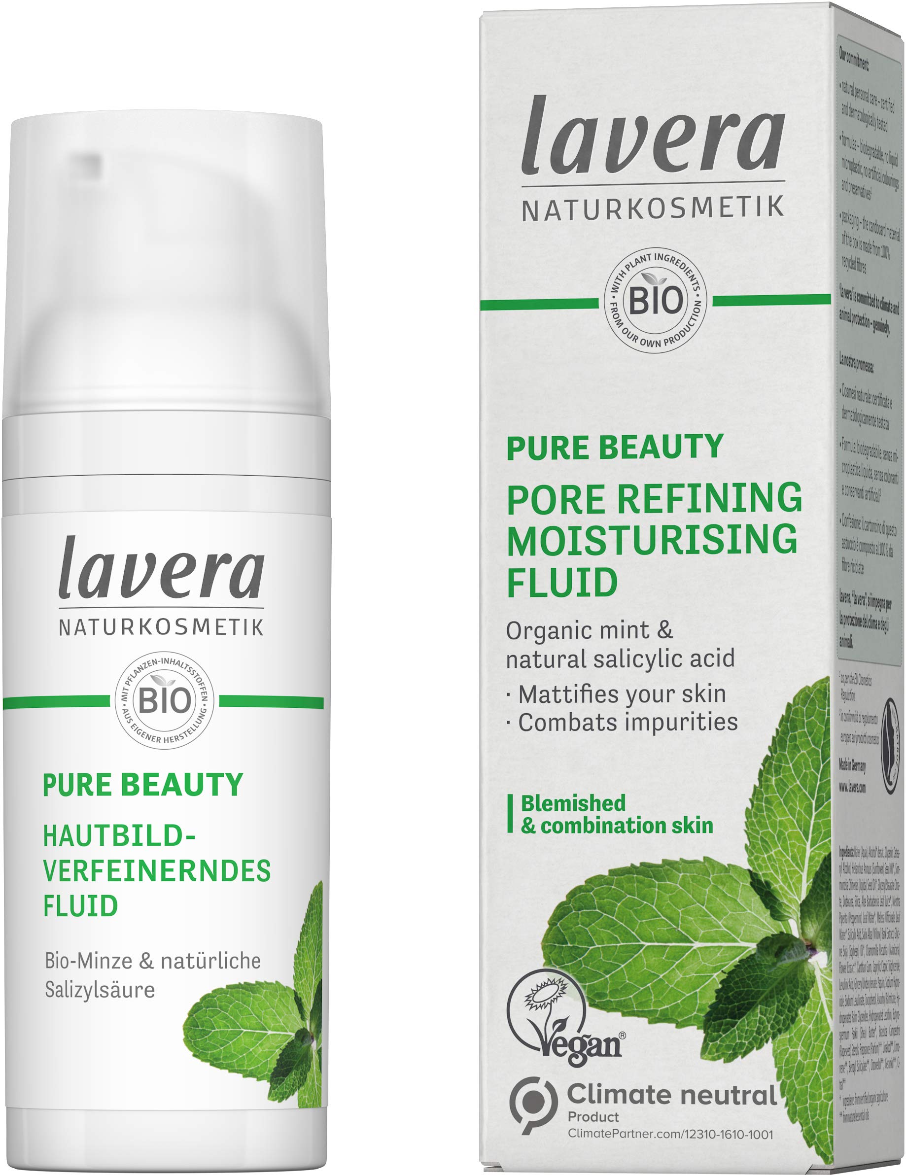 Fluido Hidratante Lavera Pure Beauty Pore Refining 50 Ml - Venta Internacional.