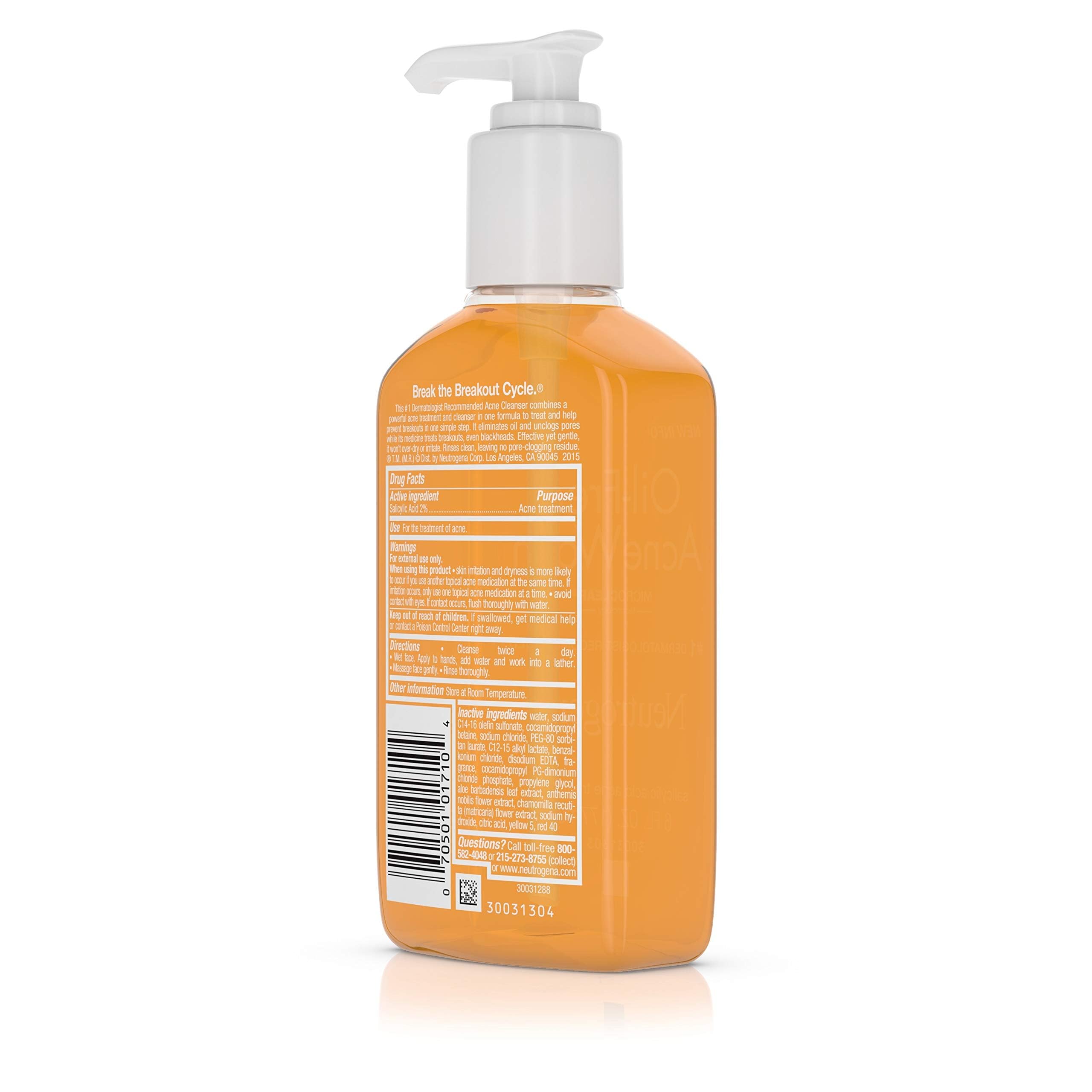 Foto 5 | Limpiador Neutrogena Para El Tratamiento Del Acné Sin Aceite Con Ácido Salicílico, 180 Ml - Venta Internacional.