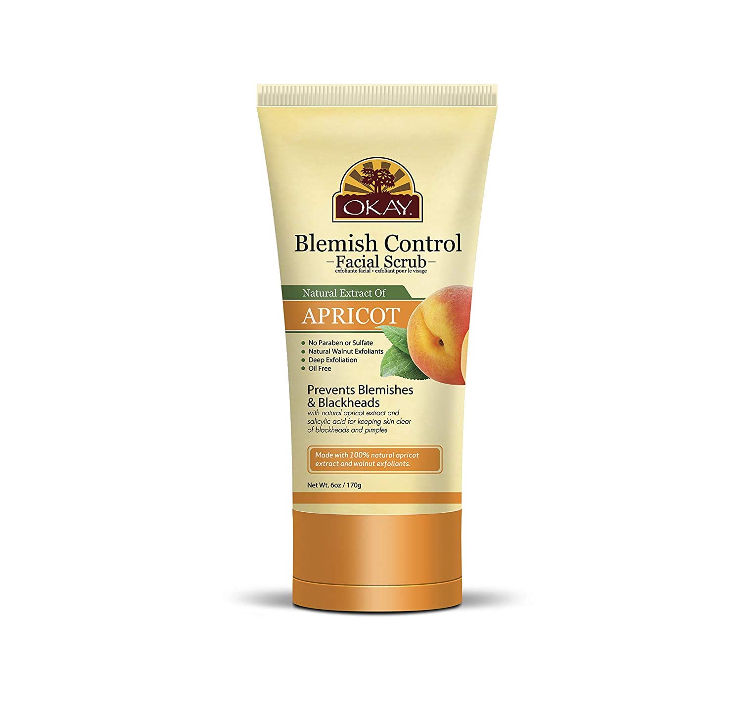 Foto 2 pulgar | Exfoliante Facial Okay Apricot Blemish Control 180 Ml Sin Alcohol - Venta Internacional.