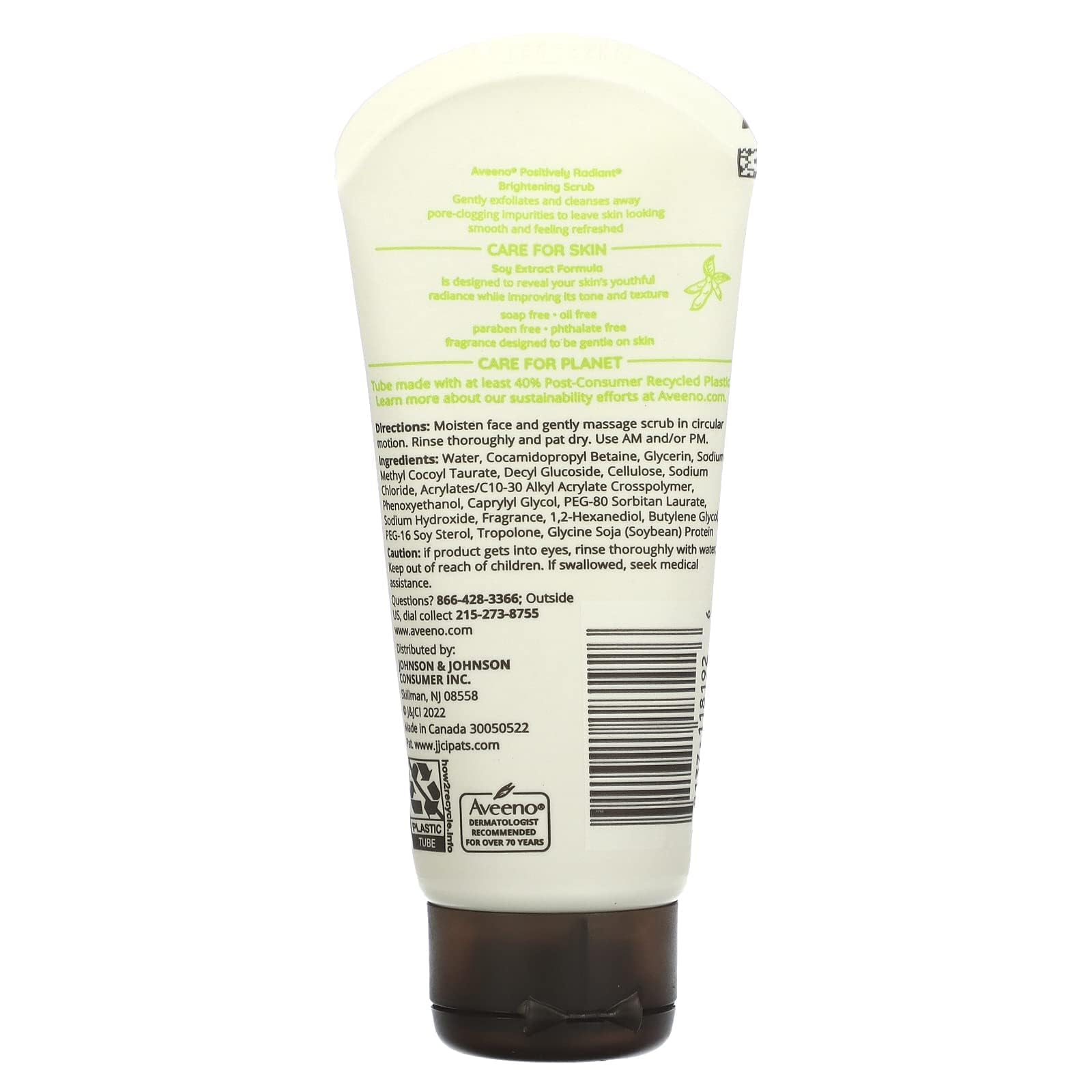 Foto 3 pulgar | Exfoliante Facial Aveeno, Iluminador De Piel Positivamente Radiante, 60 Ml - Venta Internacional.