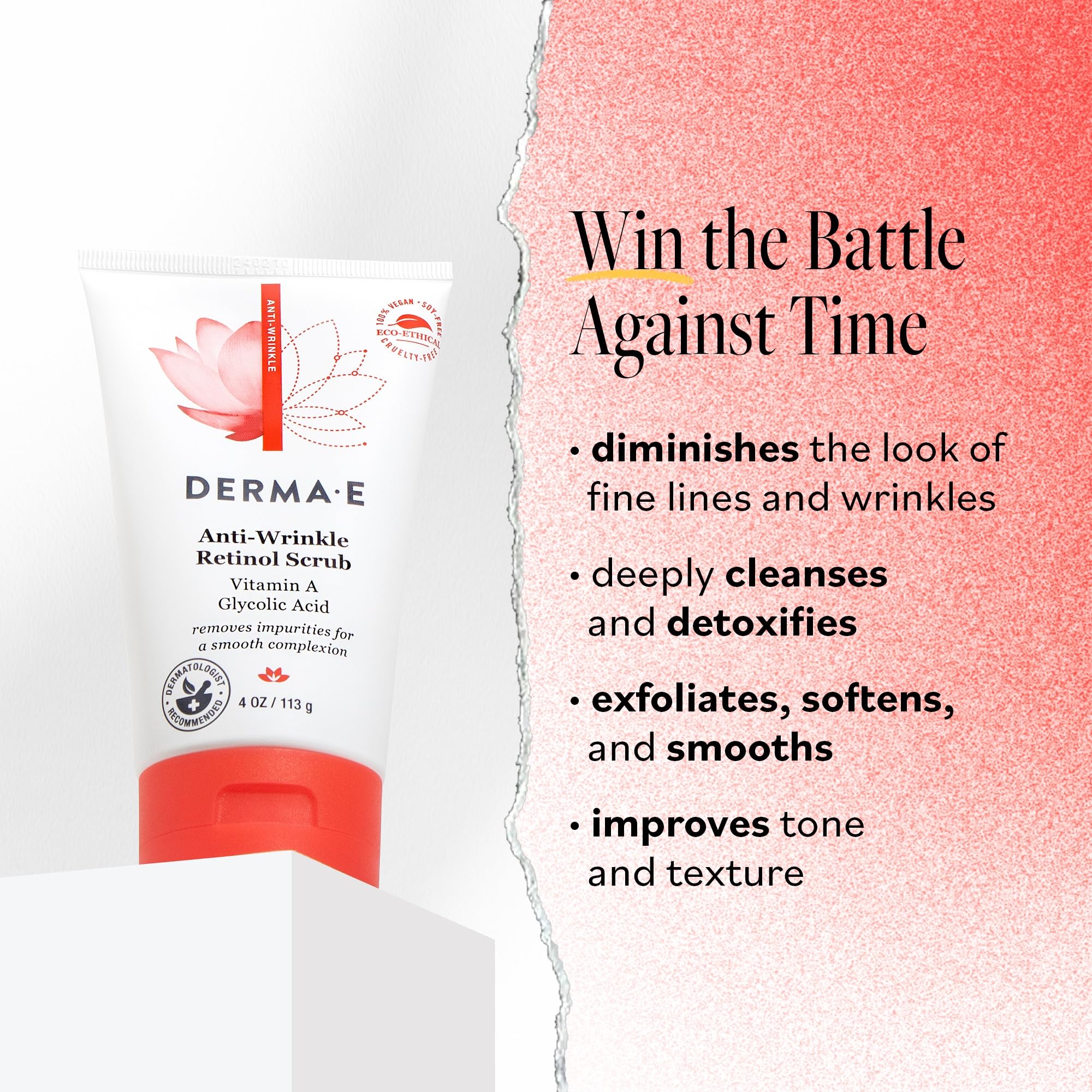 Foto 2 | Scrub Derma E Antiarrugas Con Ácido Glicólico Y Vitamina A 120 Ml - Venta Internacional.