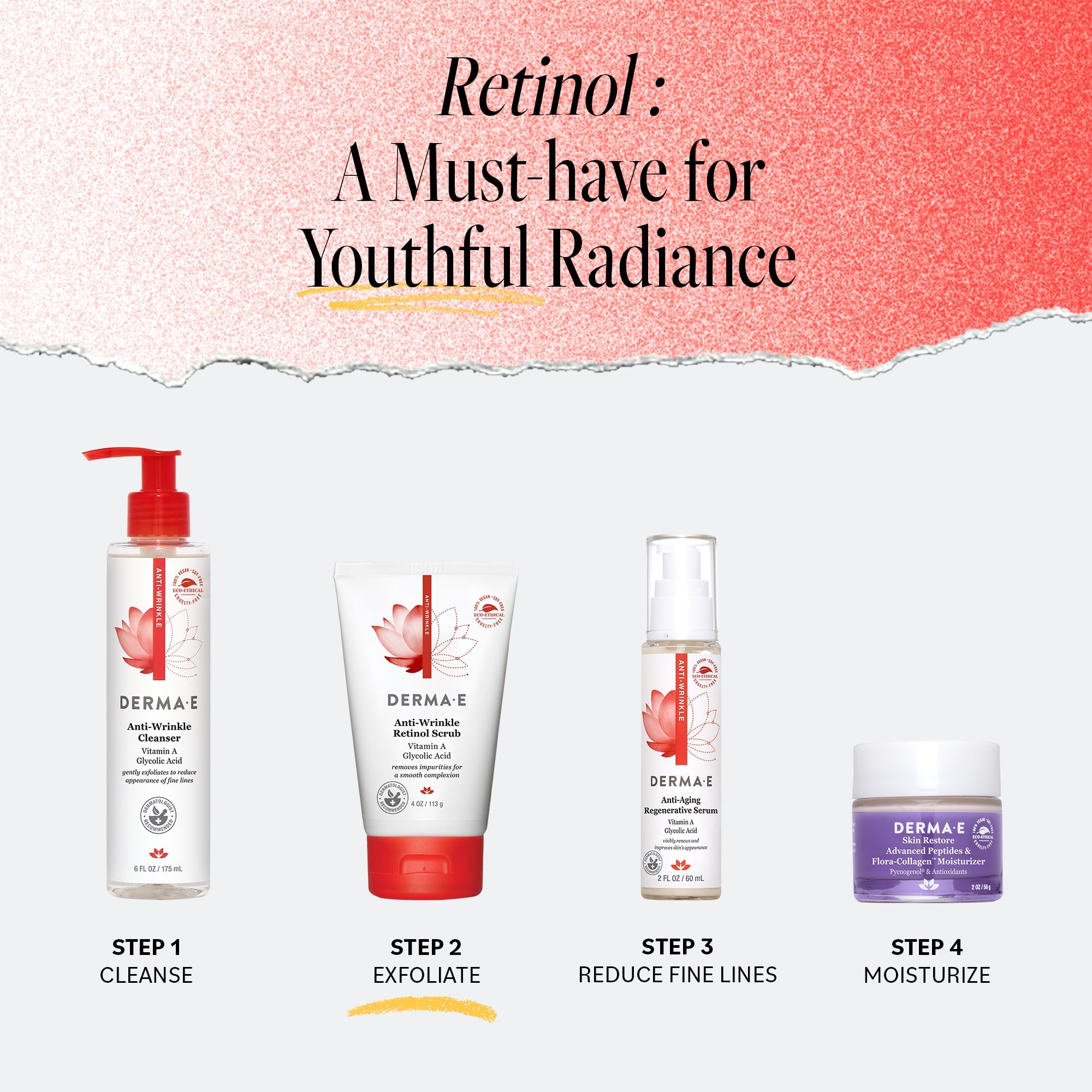 Foto 4 | Scrub Derma E Antiarrugas Con Ácido Glicólico Y Vitamina A 120 Ml - Venta Internacional.