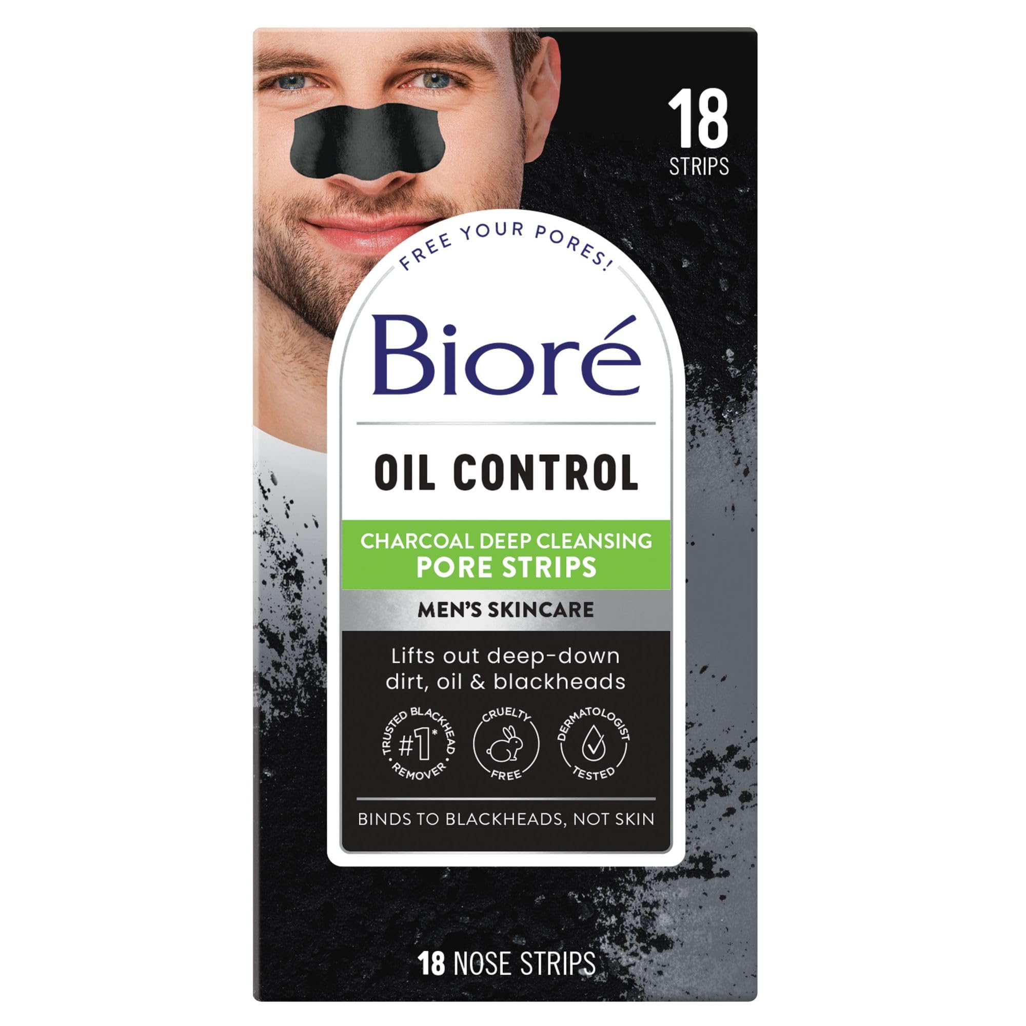 Eliminador De Puntos Negros Pore Strips Bioré Para Hombre Con Carbón, 18 Unidades - Venta Internacional. $642