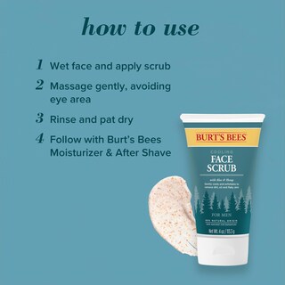 Foto 4 | Exfoliante Facial Burt's Bees Cooling Con Aloe Y Cáñamo Para Hombre, 120 Ml - Venta Internacional.